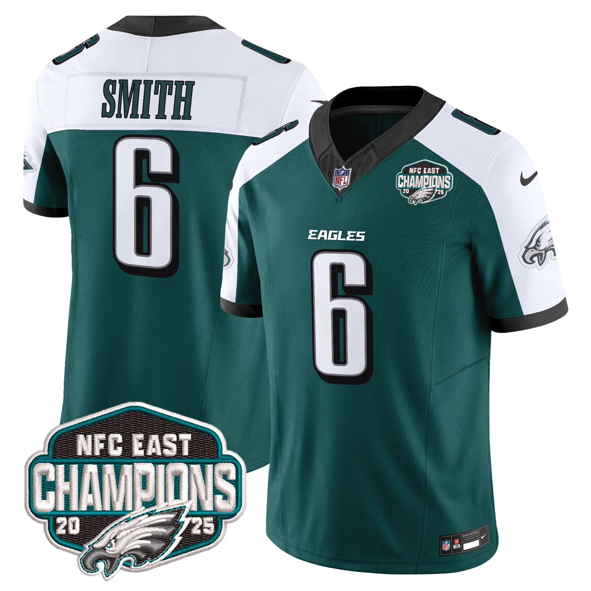 DeVonta Smith Men's Philadelphia Eagles 2025 NFC East Division Champions Vapor Limited Green Alternate Jersey - All Stitched