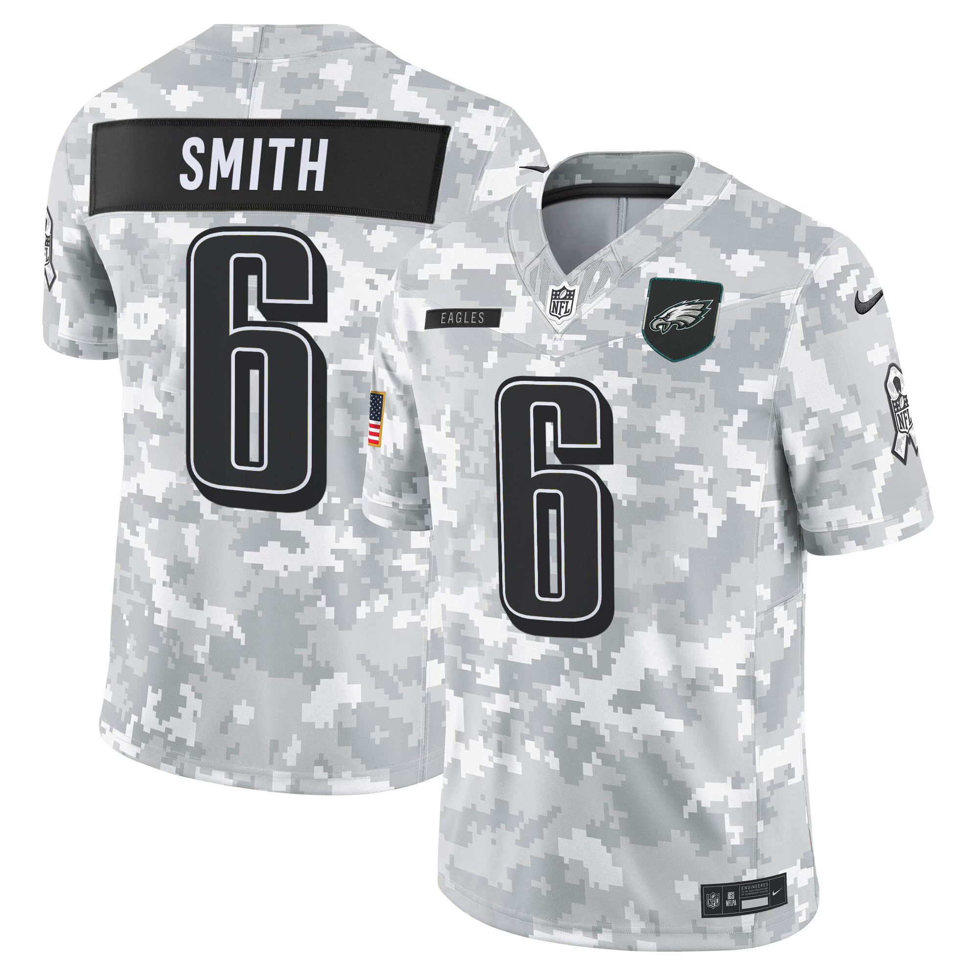 DeVonta Smith Men's Philadelphia Eagles 2025 Salute to Service Limited Arctic Camo Jersey - All Stitched