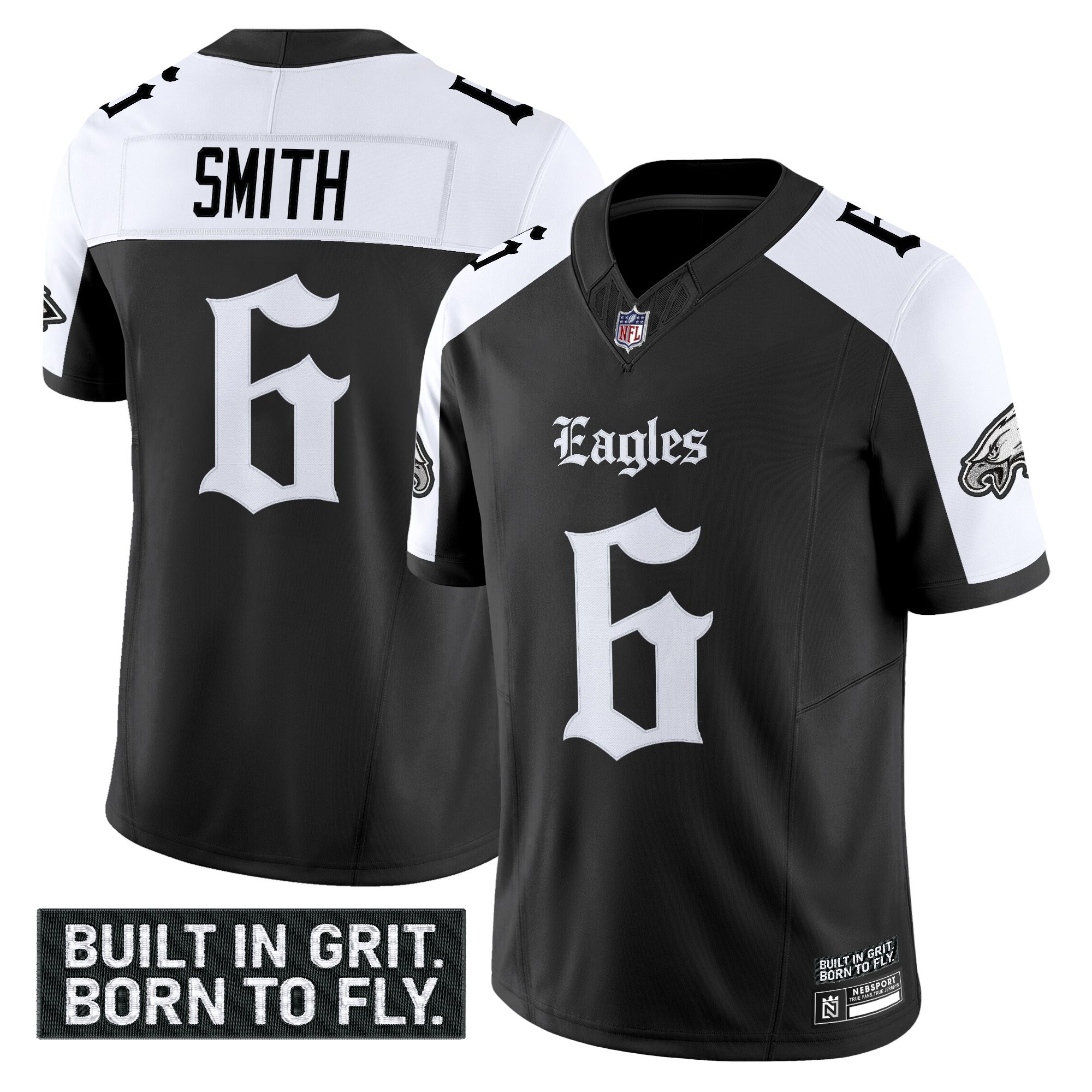 DeVonta Smith Men's Philadelphia Eagles Gothic Philly Edition Vapor Limited Alternate Jersey V2 - All Stitched