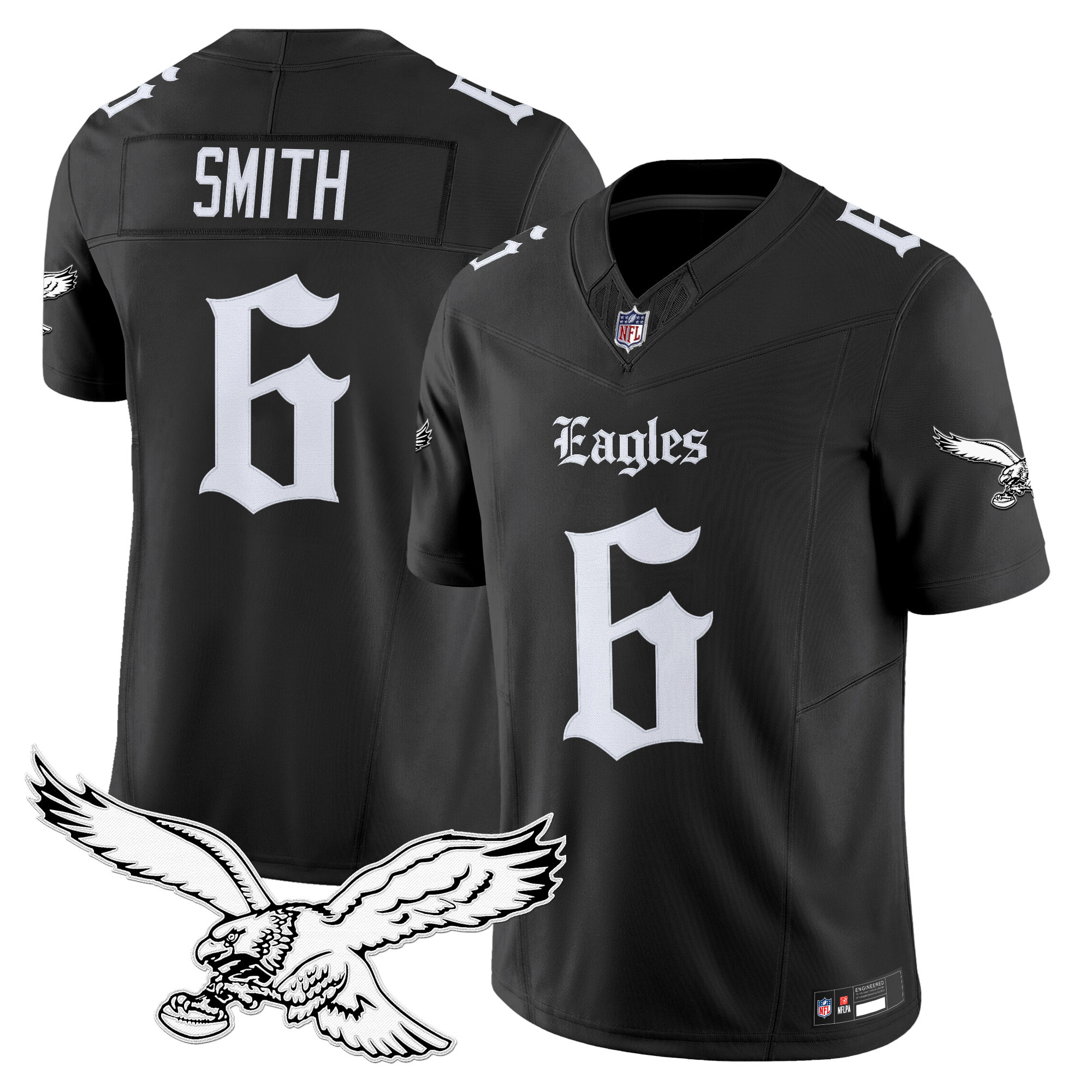 DeVonta Smith Men's Philadelphia Eagles Gothic Philly Edition Vapor Limited Black Jersey - All Stitched