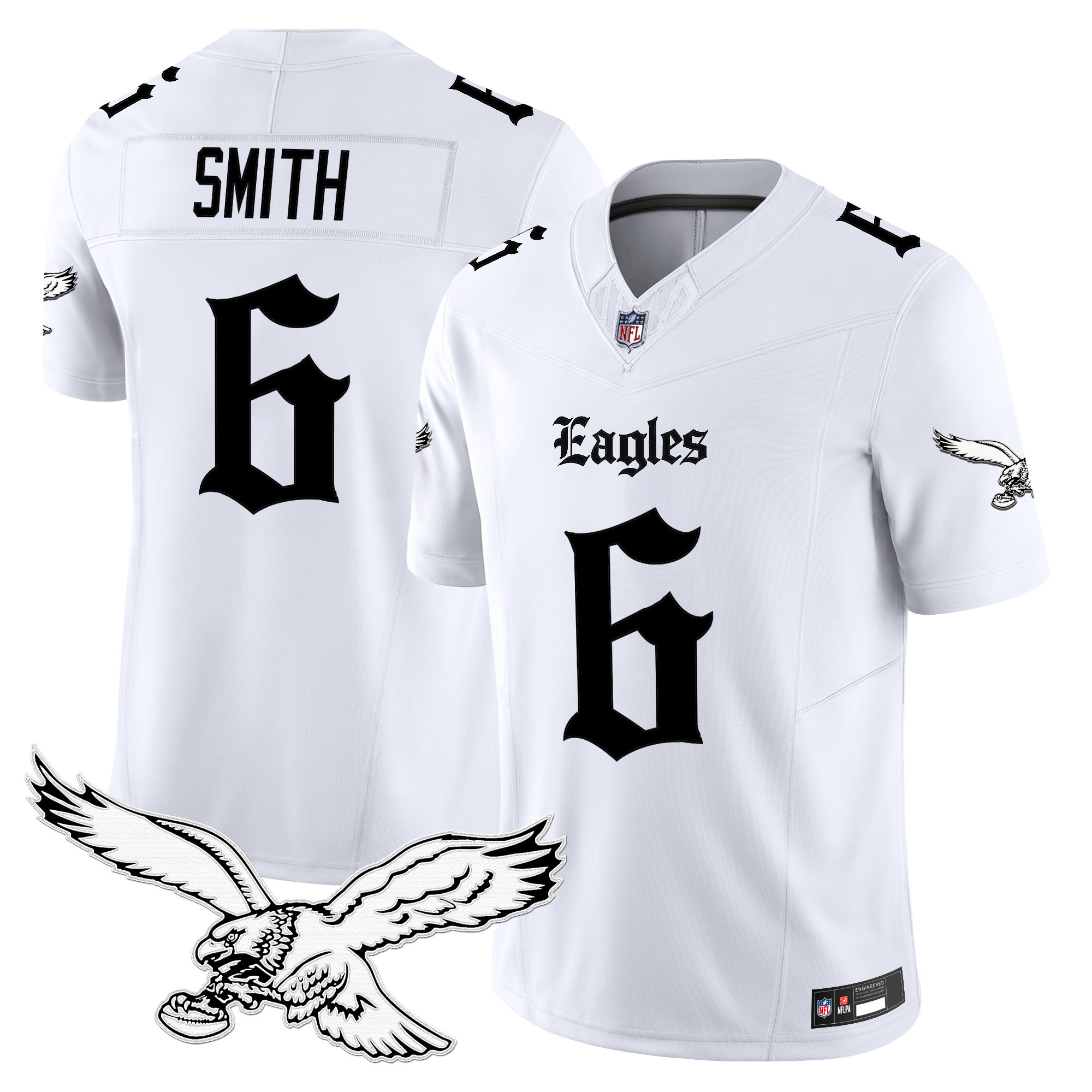 DeVonta Smith Men's Philadelphia Eagles Gothic Philly Edition Vapor Limited White Jersey - All Stitched