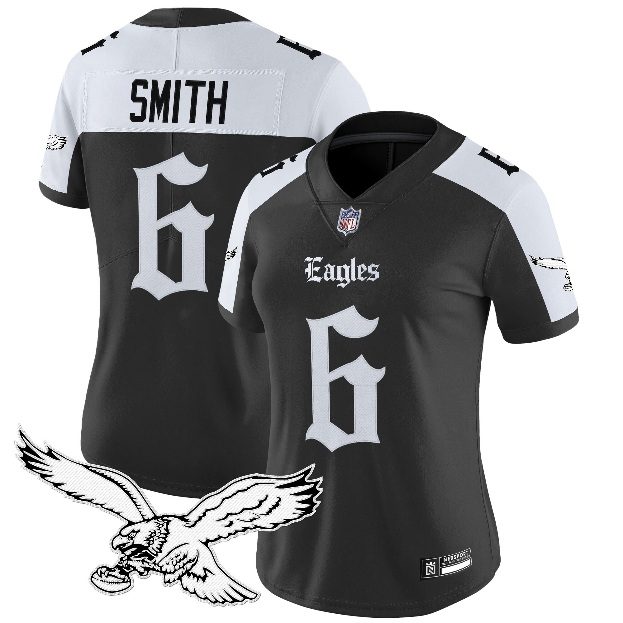 DeVonta Smith Women's Philadelphia Eagles Gothic Philly Edition Vapor Limited Alternate Jersey - All Stitched