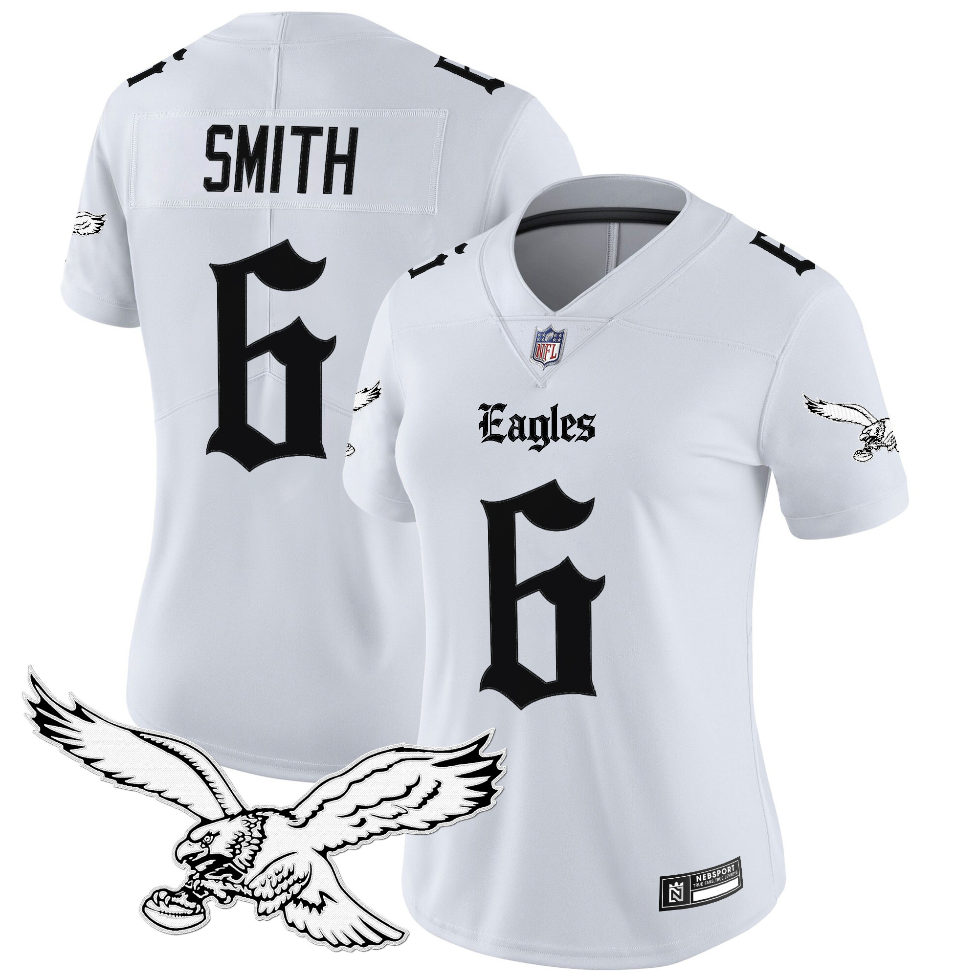 DeVonta Smith Women's Philadelphia Eagles Gothic Philly Edition Vapor Limited White Jersey - All Stitched