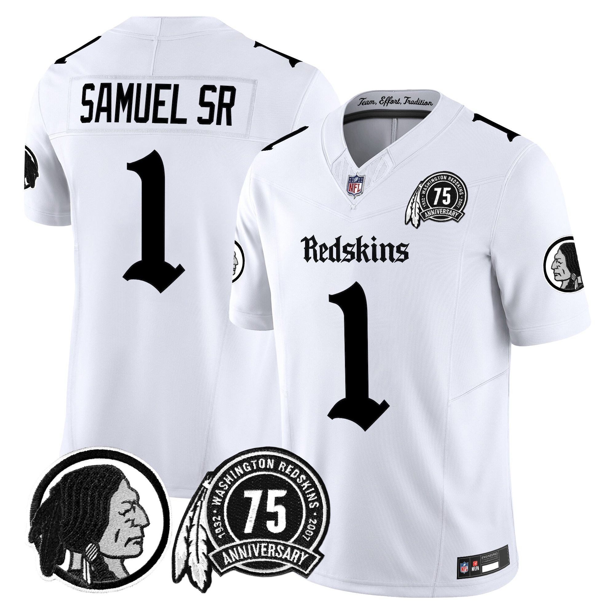 Deebo Samuel Sr Men's Washington Commanders Gothic Capital Edition Vapor Limited White Jersey - All Stitched