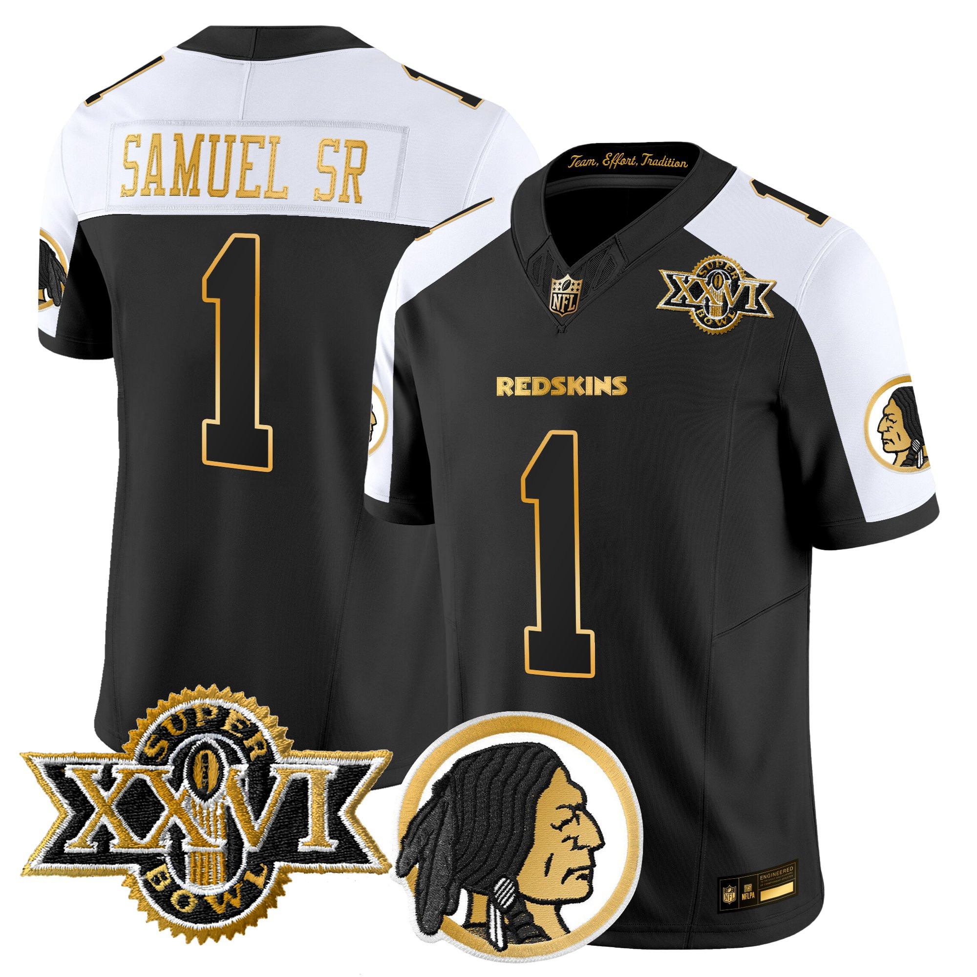 Deebo Samuel Sr. Men's Washington Commanders Throwback 1992 Super Bowl XXVI Patch Gold Vapor Limited Alternate Jersey - All Stitched
