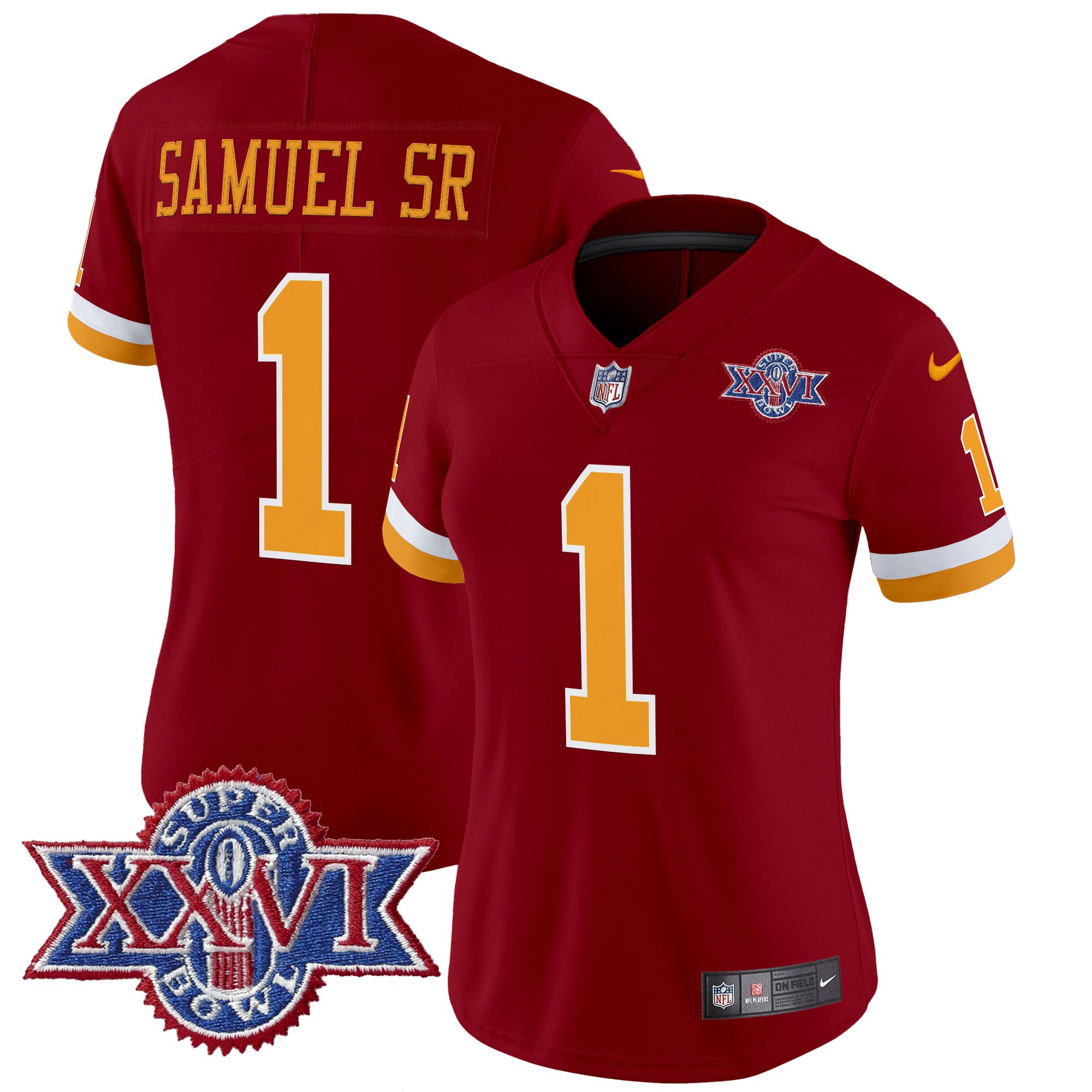 Deebo Samuel Sr. Women's Washington Commanders Throwback 1992 Super Bowl XXVI Patch Vapor Limited Burgundy Jersey - All Stitched
