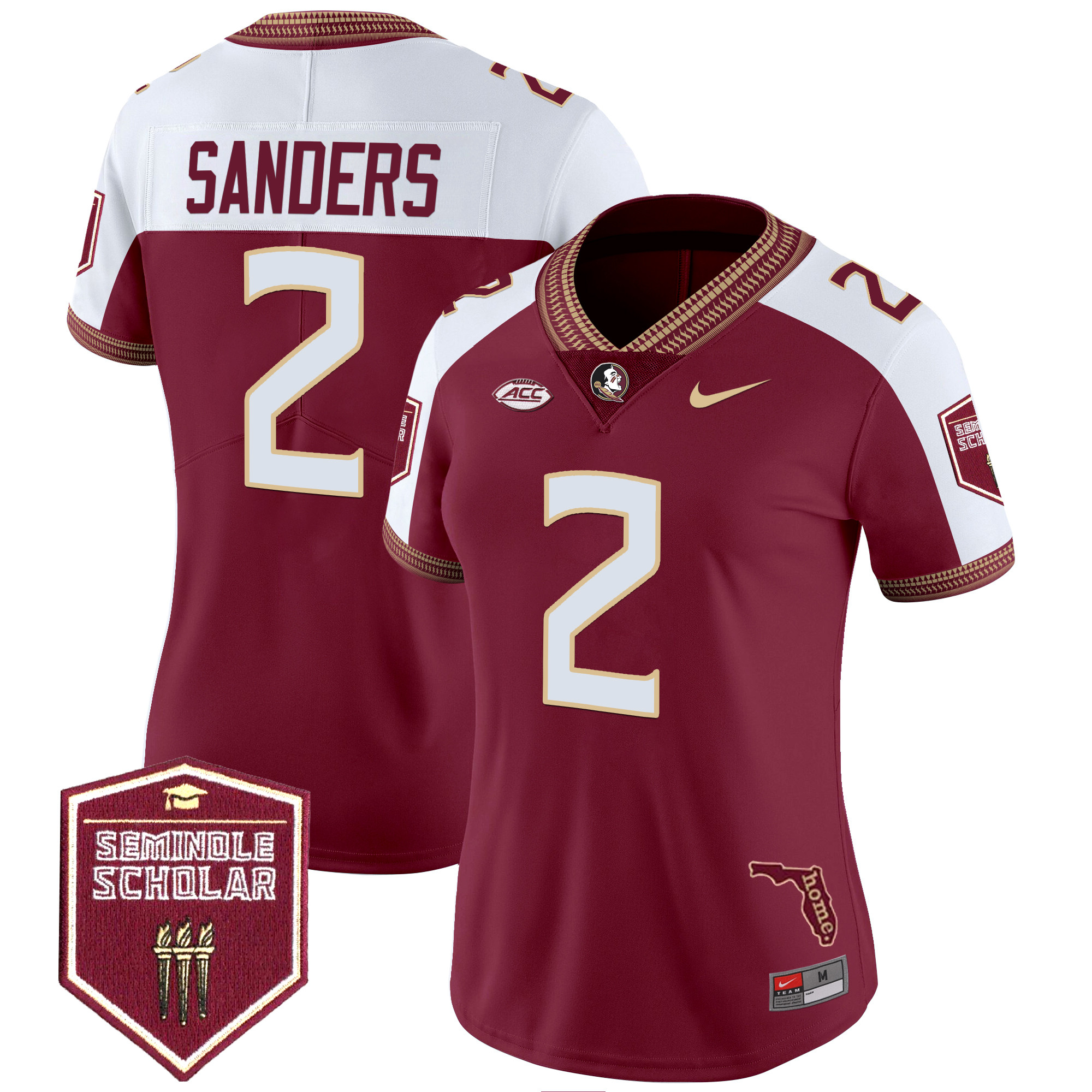 Deion Sanders Women's Florida State Seminoles 2025 Seminole Scholar Patch Vapor Limited Garnet Alternate Jersey - All Stitched