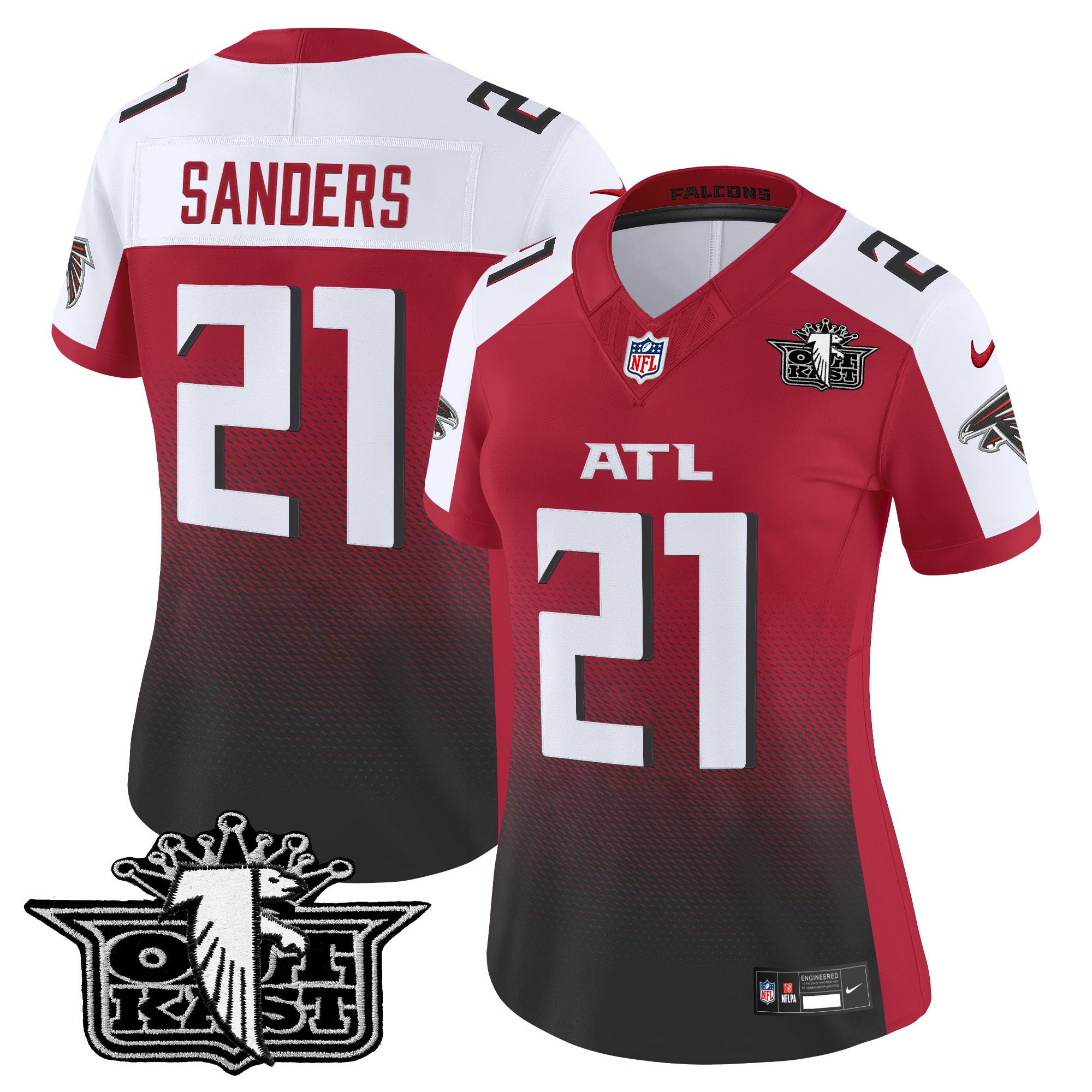 Deion Sanders Women's Outkast x Atlanta Falcons 2025 Vapor Limited Red Alternate Jersey - All Stitched