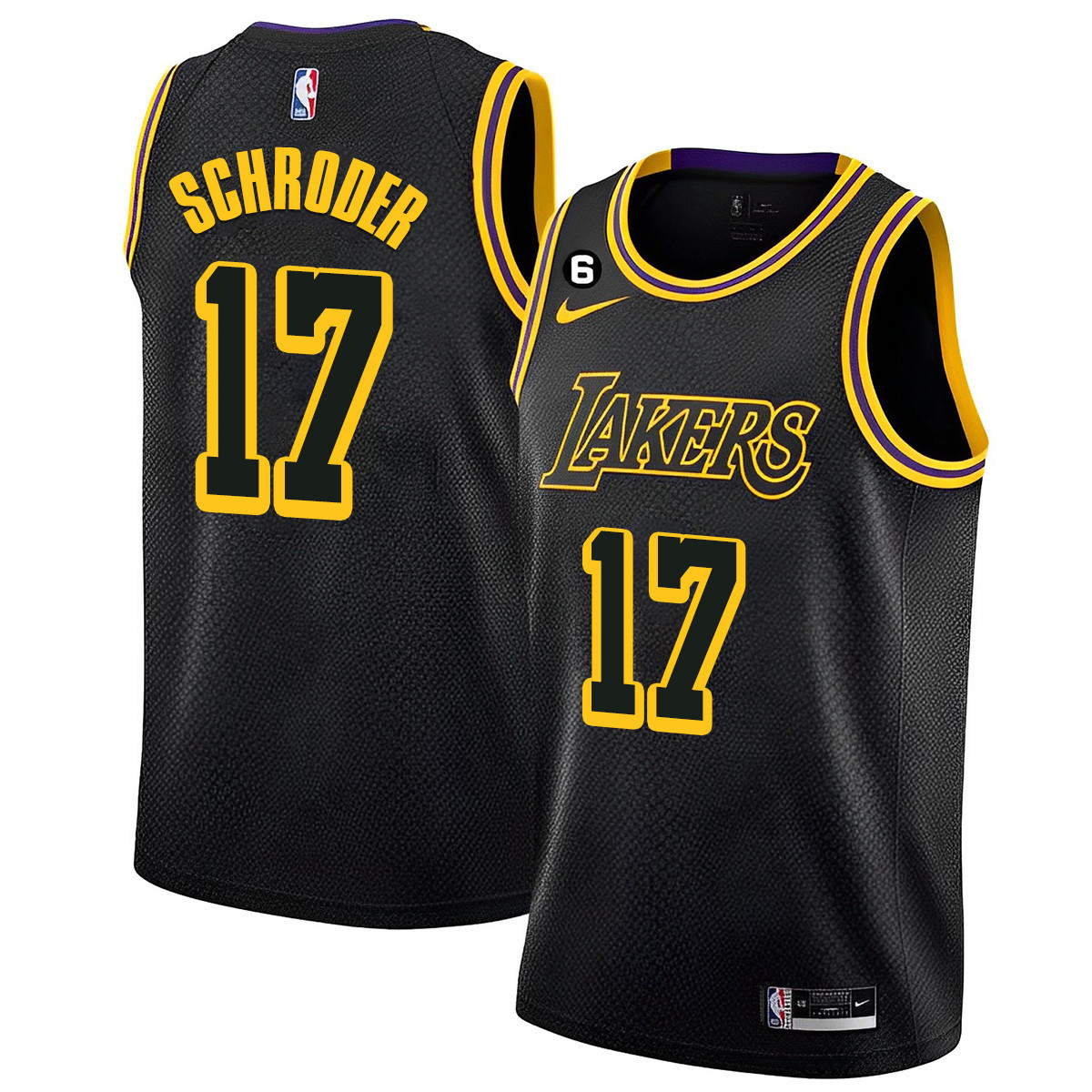 Dennis Schroder Men's Los Angeles Lakers 2023 Black Mamba Jersey Collection - All Stitched