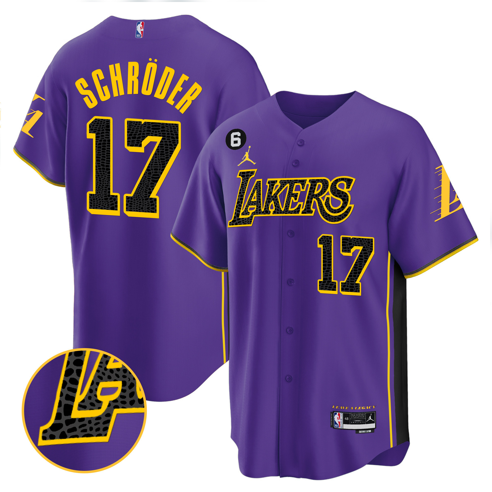 Dennis Schroder Men's Los Angeles Lakers Cool Base Mamba Purple Jersey - All Stitched