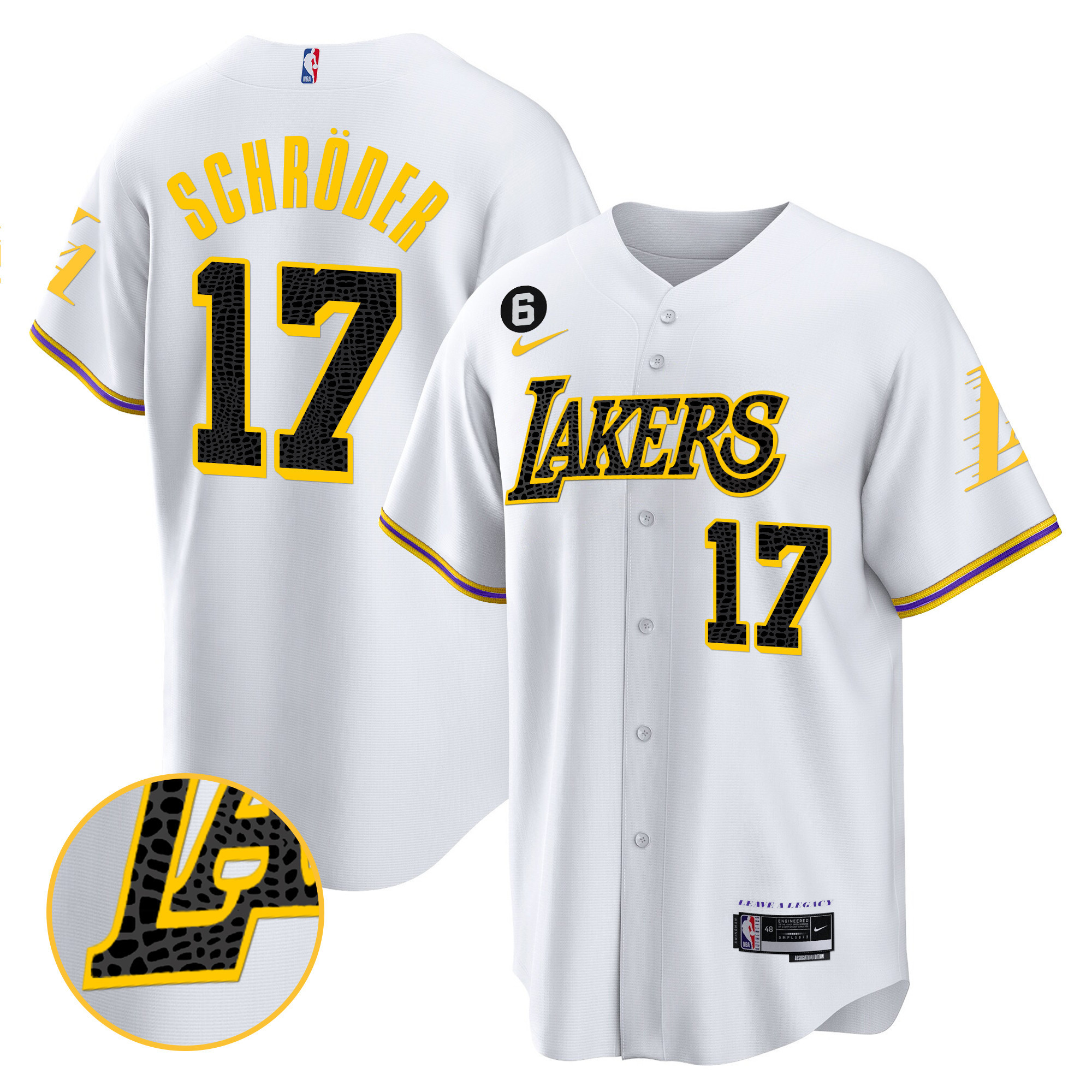 Dennis Schroder Men's Los Angeles Lakers Cool Base Mamba White Jersey - All Stitched