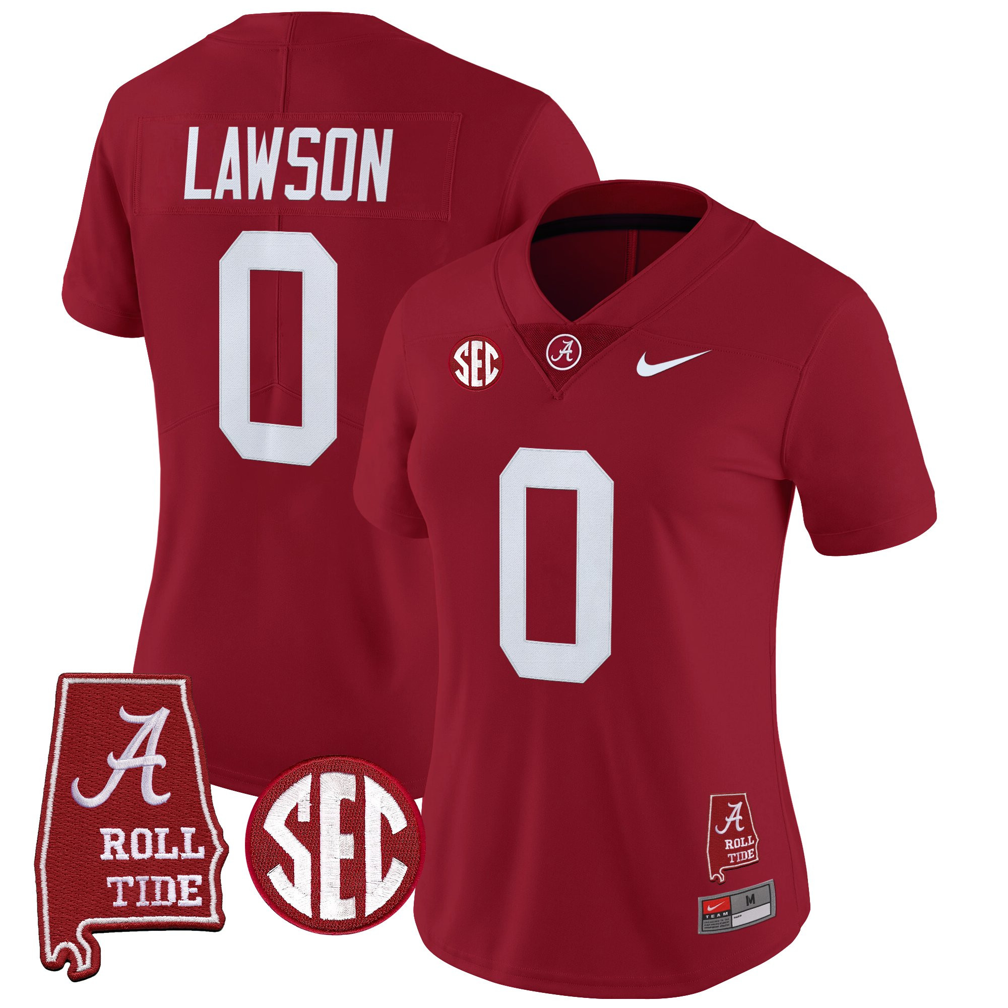 Deontae Lawson Women's Alabama Crimson Tide 2025 Vapor Limited Crimson Jersey - Alabama Map - All Stitched
