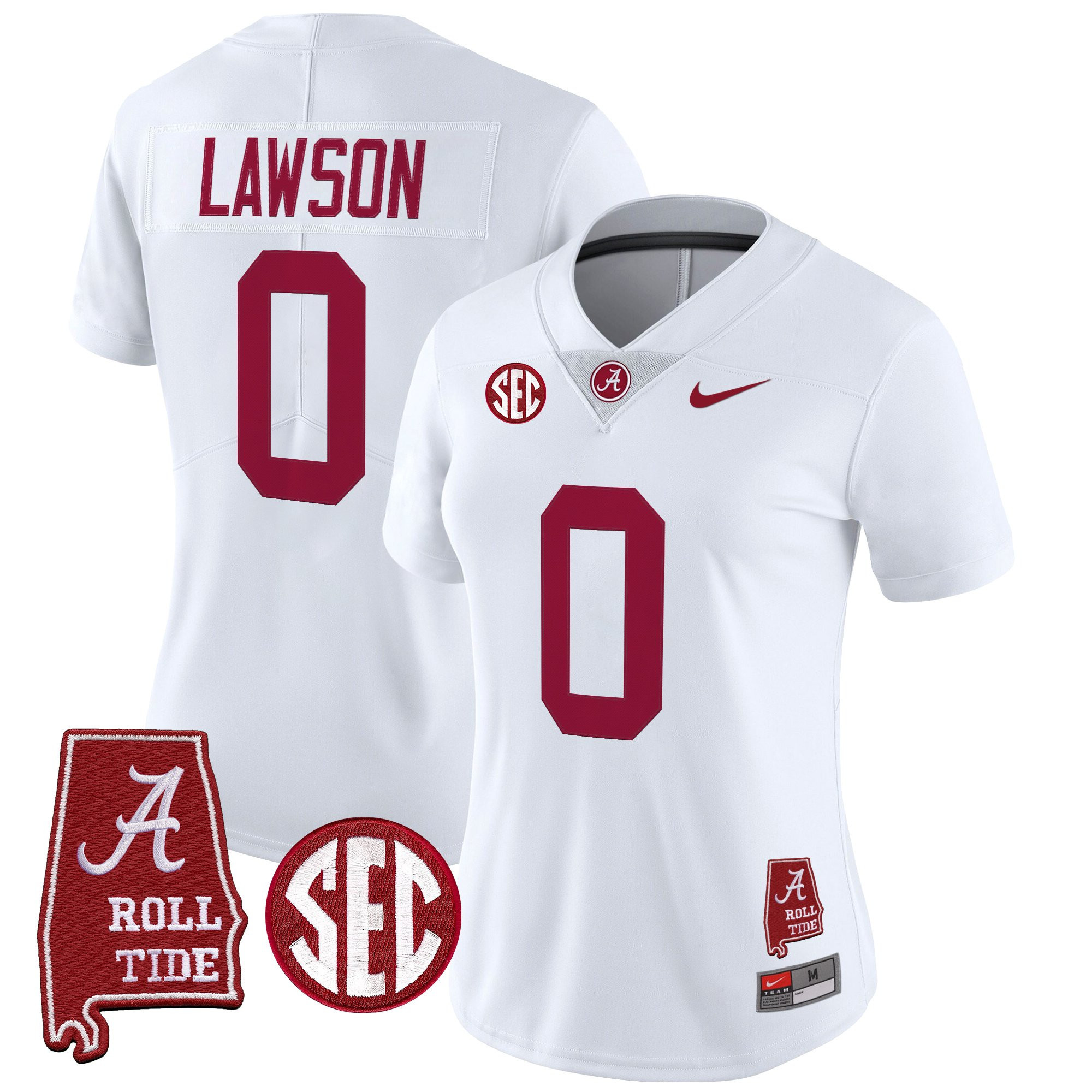 Deontae Lawson Women's Alabama Crimson Tide 2025 Vapor Limited White Jersey - Alabama Map - All Stitched