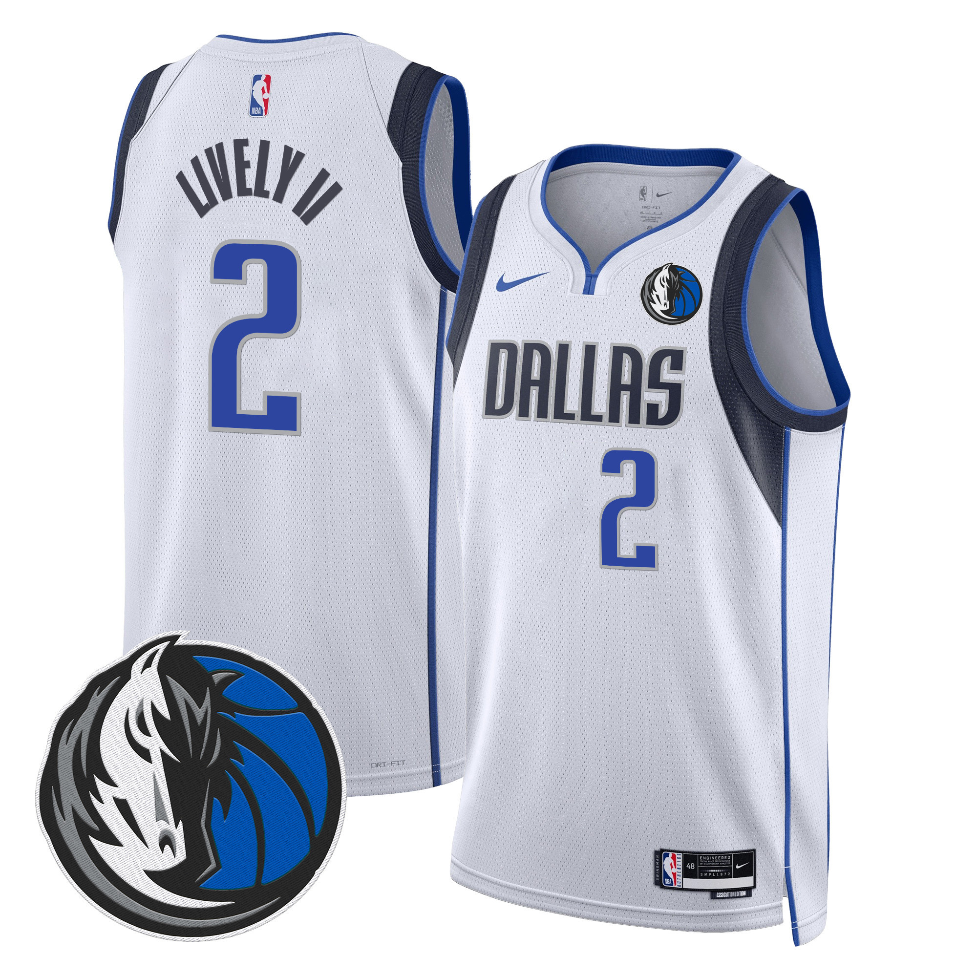 Dereck Lively II Men's Dallas Mavericks Swingman Association Jersey V2 - All Stitched