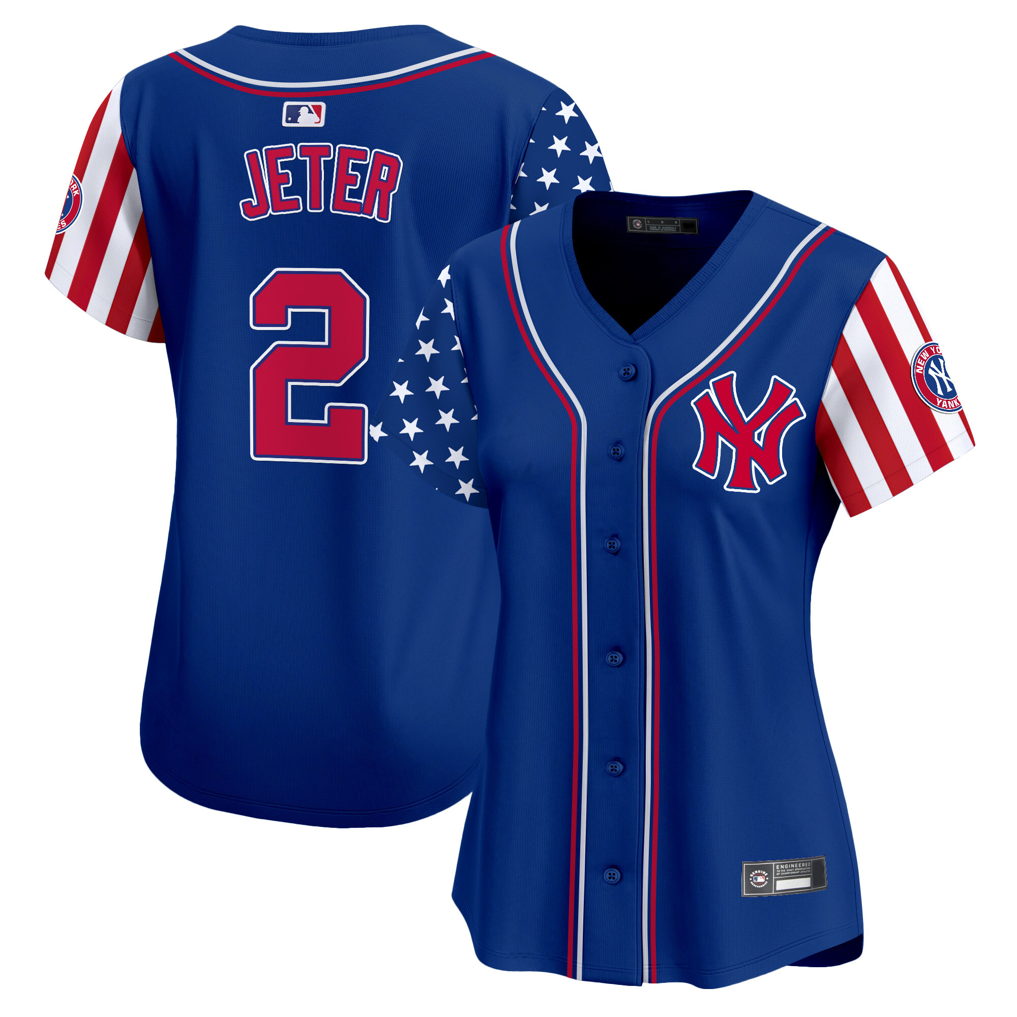 Derek Jeter Women's New York Yankees 2025 Independence Day Vapor Premier Limited Royal Jersey - All Stitched