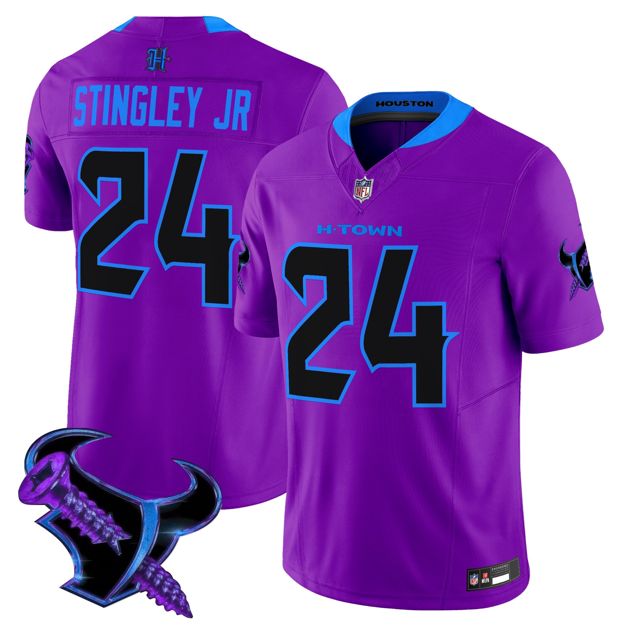 Derek Stingley Jr. Men's Houston Texans 2025 DJ Screw Vapor Limited Purple Jersey - All Stitched