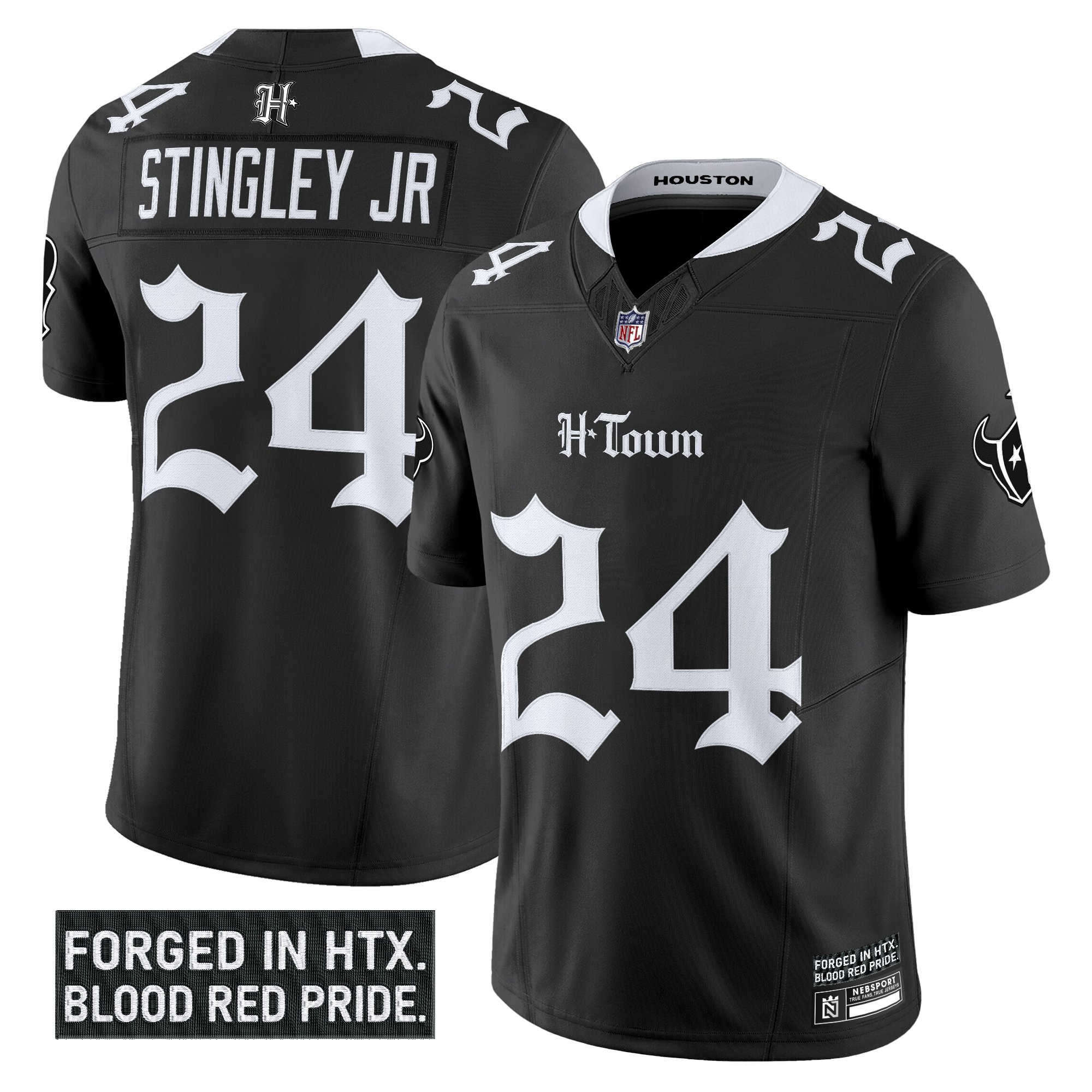 Derek Stingley Jr. Men's Houston Texans Gothic Lone Star Shadows Edition Vapor Limited Black Jersey - All Stitched