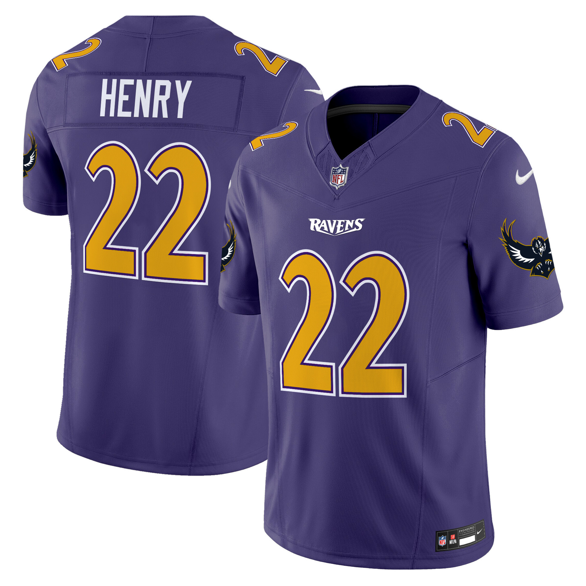 Derrick Henry Men's Baltimore Ravens Special Vapor Limited Purple Jersey V2 - All Stitched