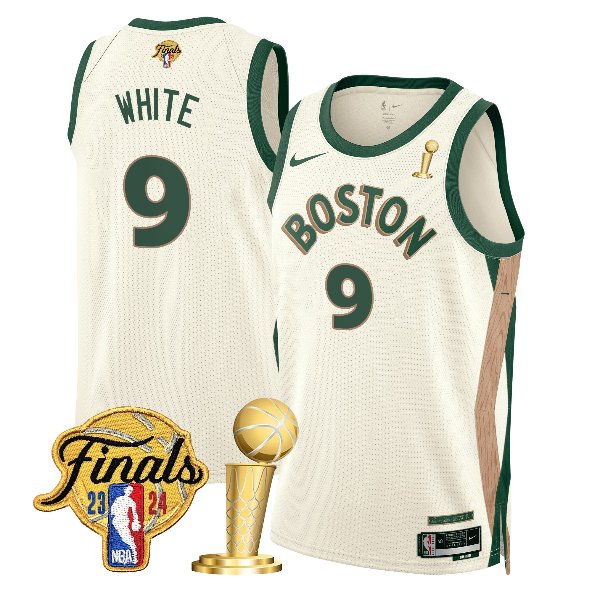 Derrick White Men's Boston Celtics 2024 Final & Champions Patch Swingman 23/24 City Jersey - All Stitched