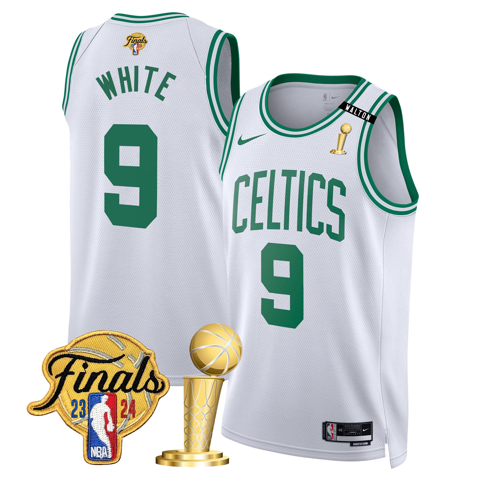 Derrick White Men's Boston Celtics 2024 Final & Champions Patch Swingman Association Jersey V2 - All Stitched