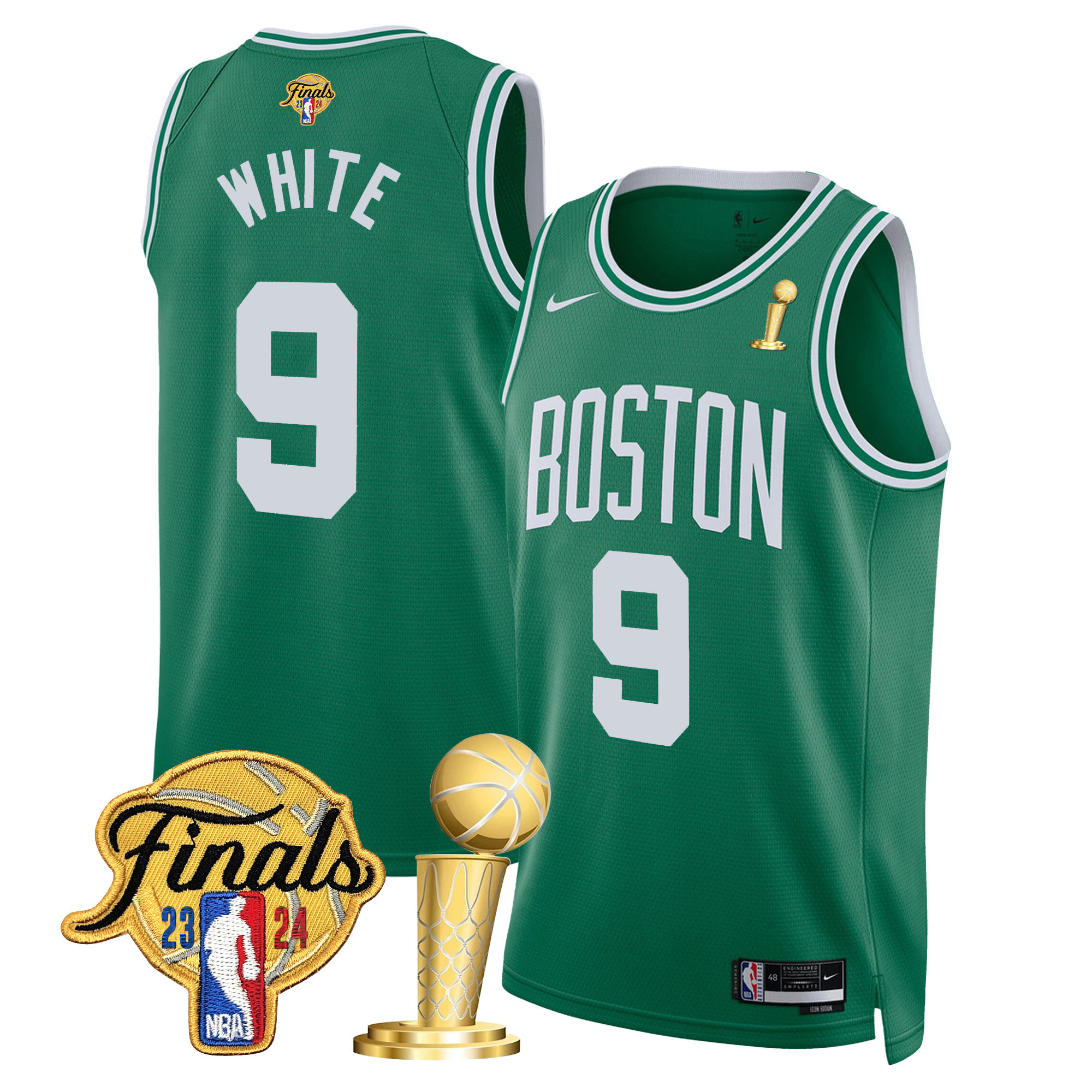 Derrick White Men's Boston Celtics 2024 Final & Champions Patch Swingman Icon Jersey - All Stitched