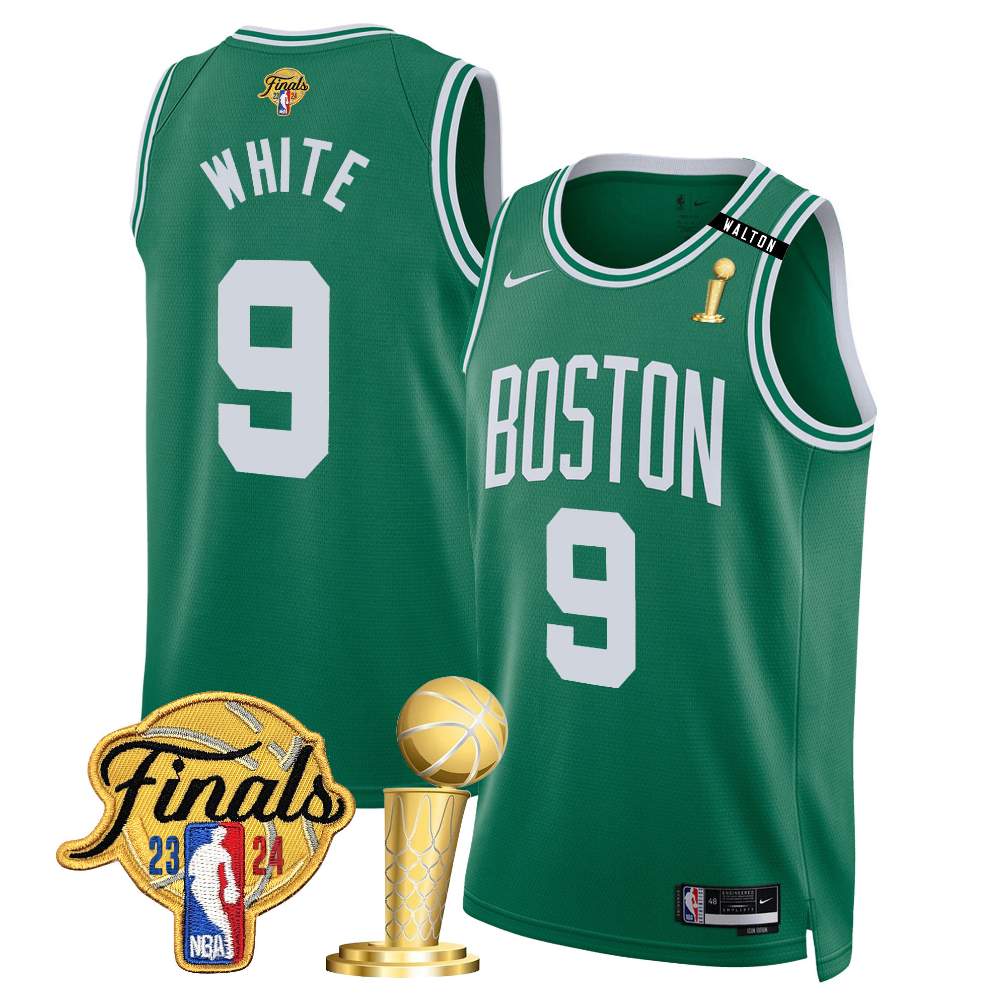 Derrick White Men's Boston Celtics 2024 Final & Champions Patch Swingman Icon Jersey V2 - All Stitched