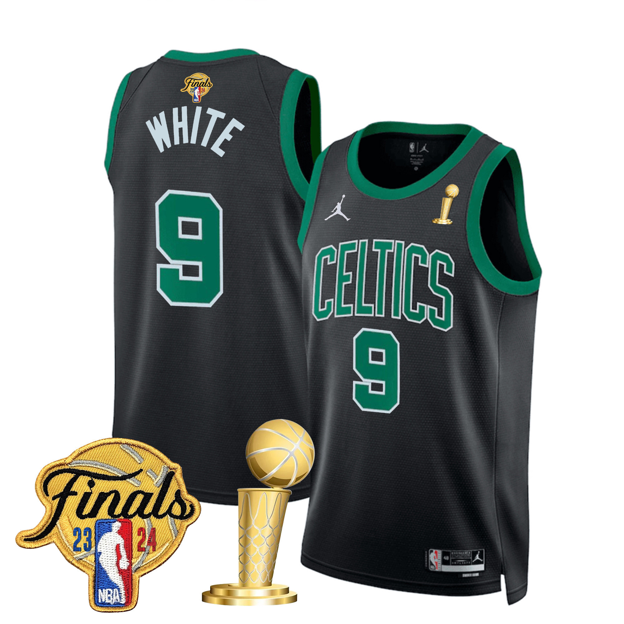 Derrick White Men's Boston Celtics 2024 Final & Champions Patch Swingman Statement Jersey - All Stitched