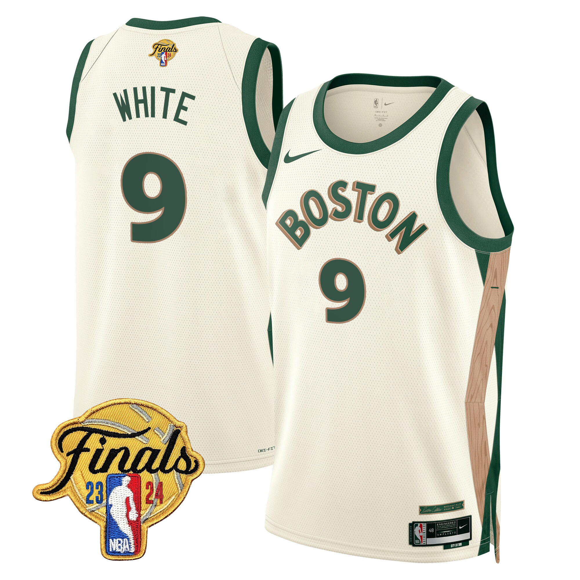 Derrick White Men's Boston Celtics 2024 Finals Patch Swingman 23/24 City Jersey V2 - All Stitched