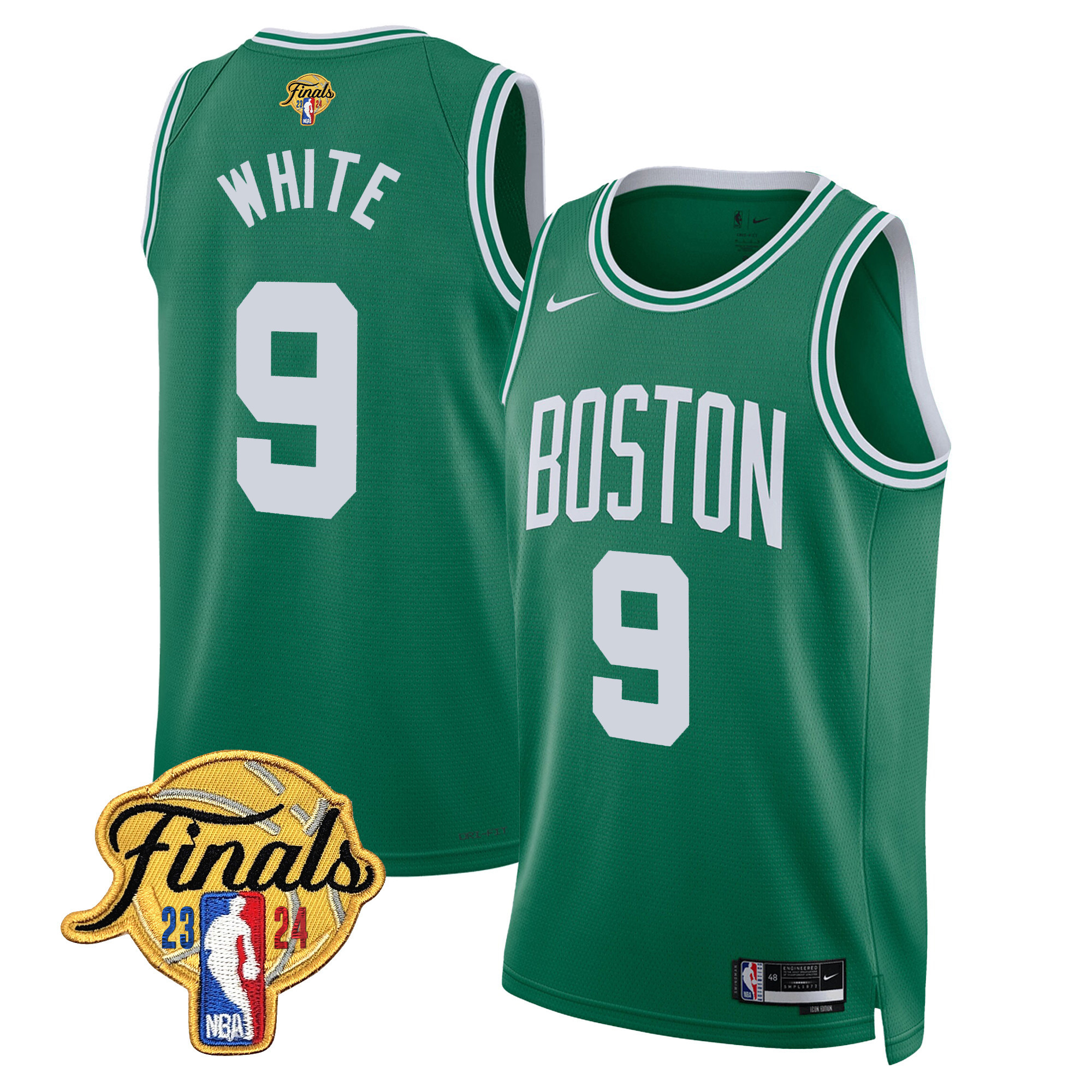Derrick White Men's Boston Celtics 2024 Finals Patch Swingman Icon Jersey V2 - All Stitched