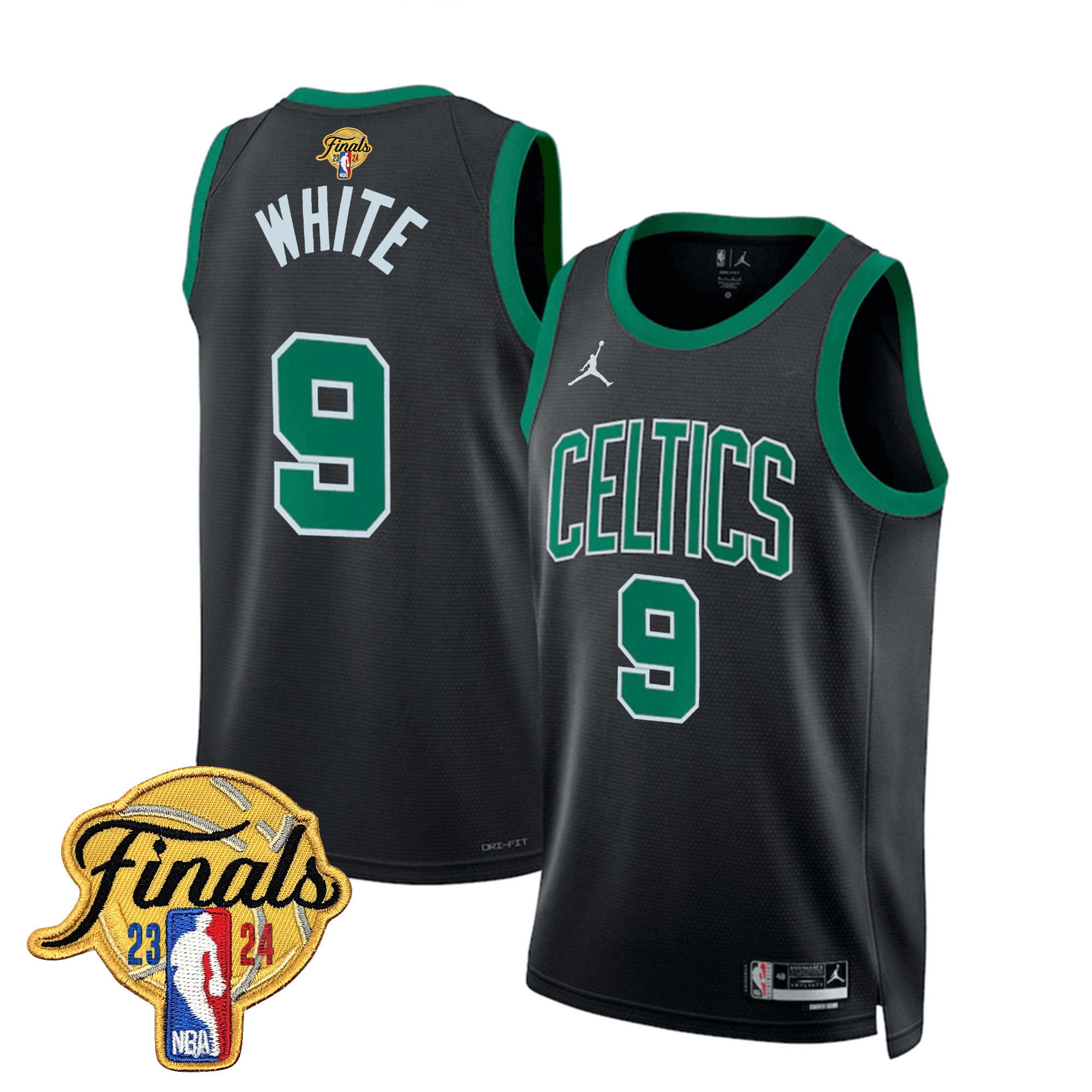 Derrick White Men's Boston Celtics 2024 Finals Patch Swingman Statement Jersey V2 - All Stitched