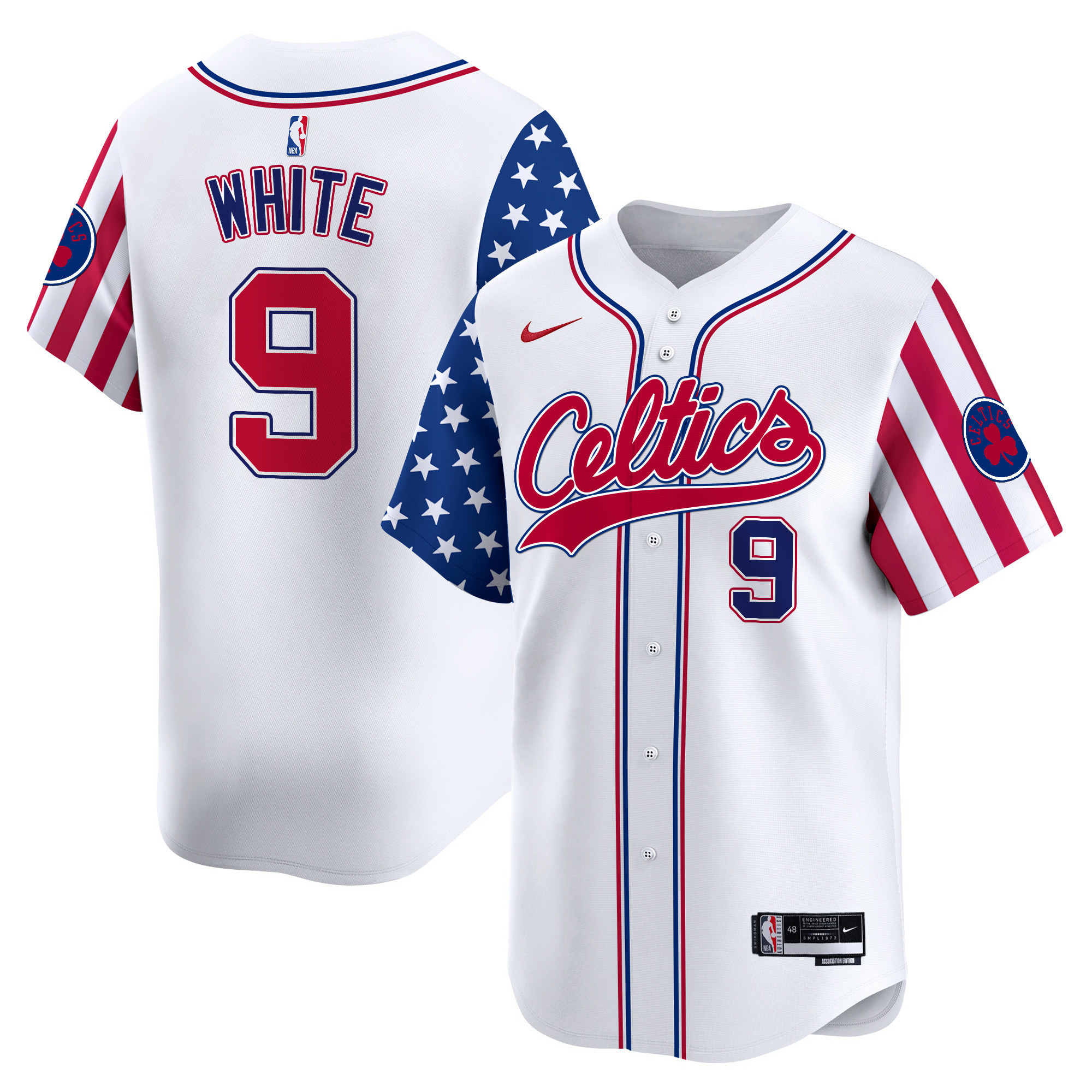 Derrick White Men's Boston Celtics 2024 Independence Day Vapor Premier Limited White Jersey - All Stitched