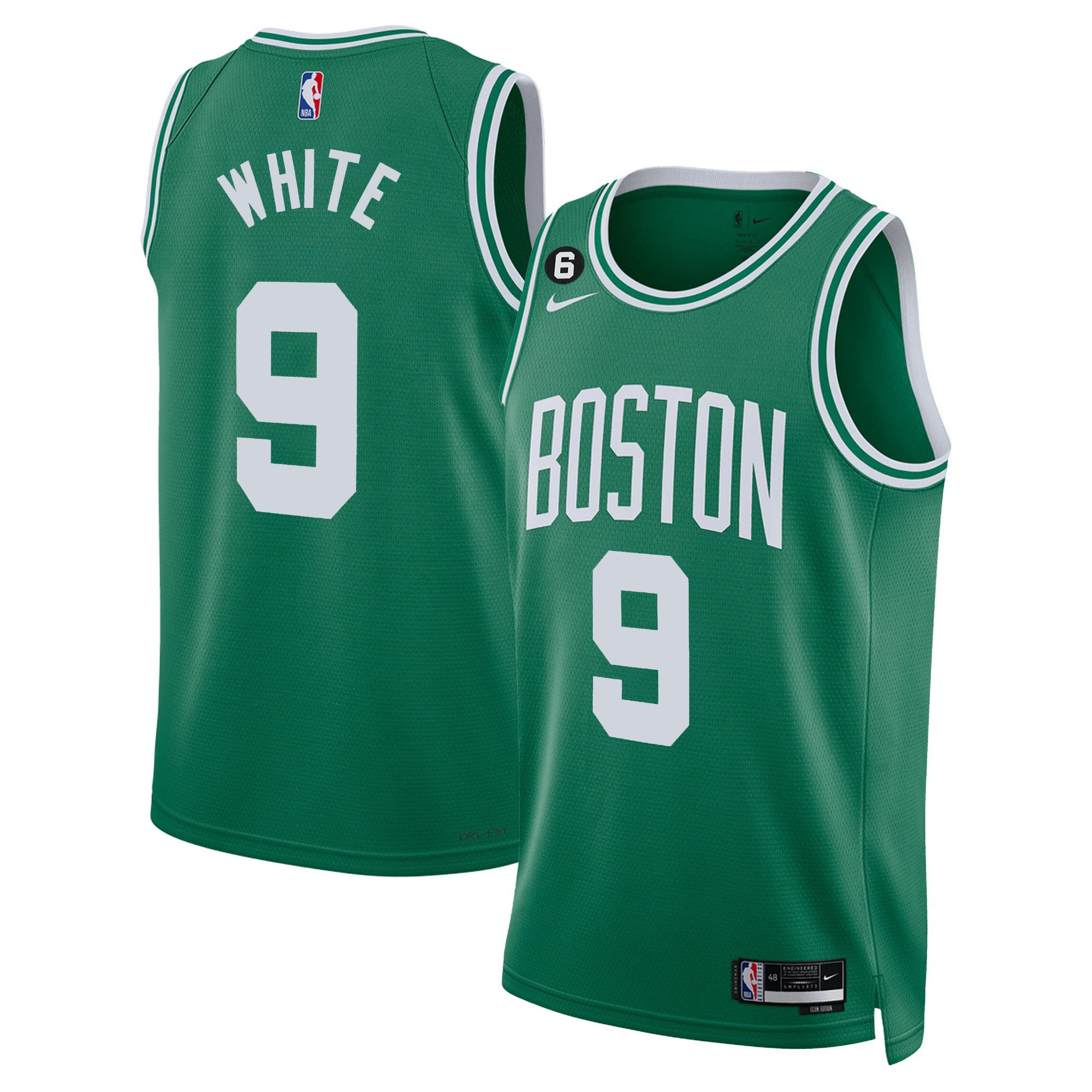 Derrick White Men's Boston Celtics Bill Russell Patch Collection Icon Jersey - All Stitched