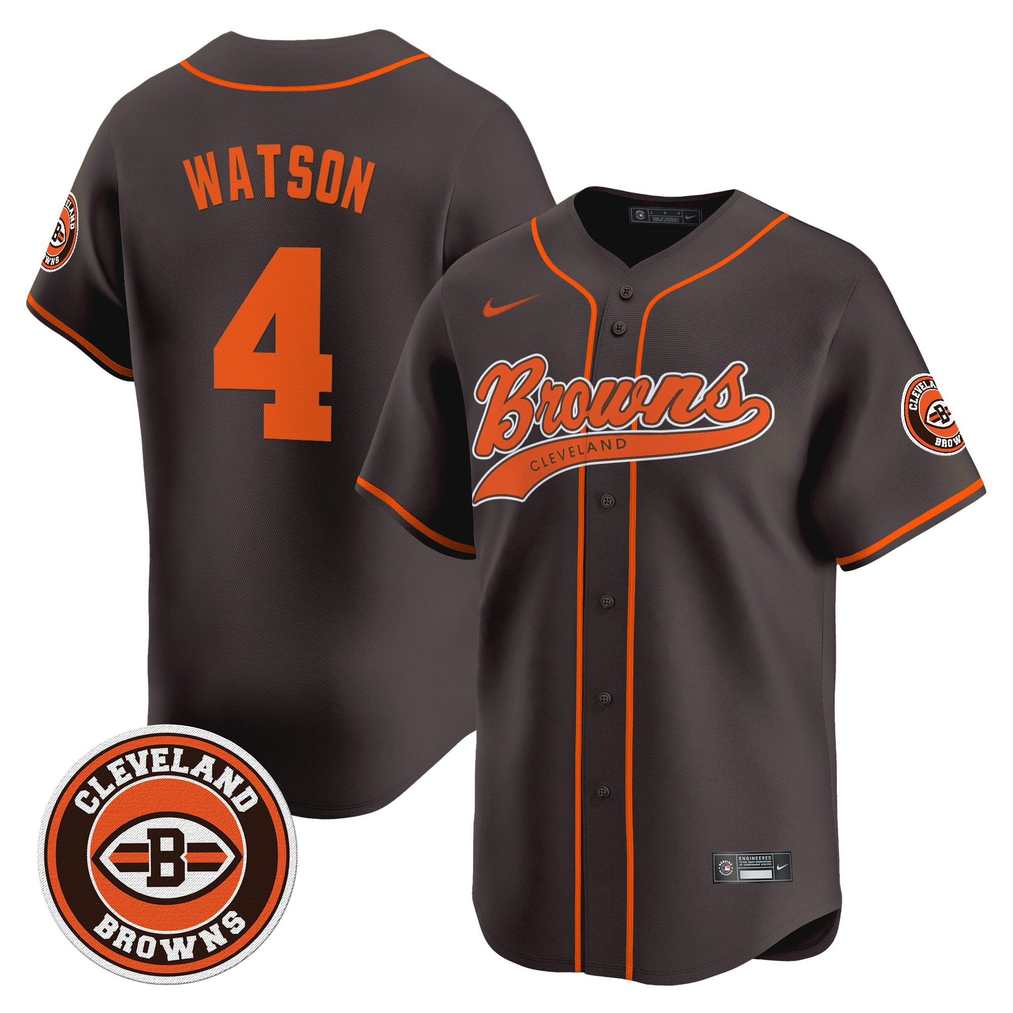 Deshaun Watson Men's Cleveland Browns 2025 Vapor Premier Limited Brown Jersey - All Stitched