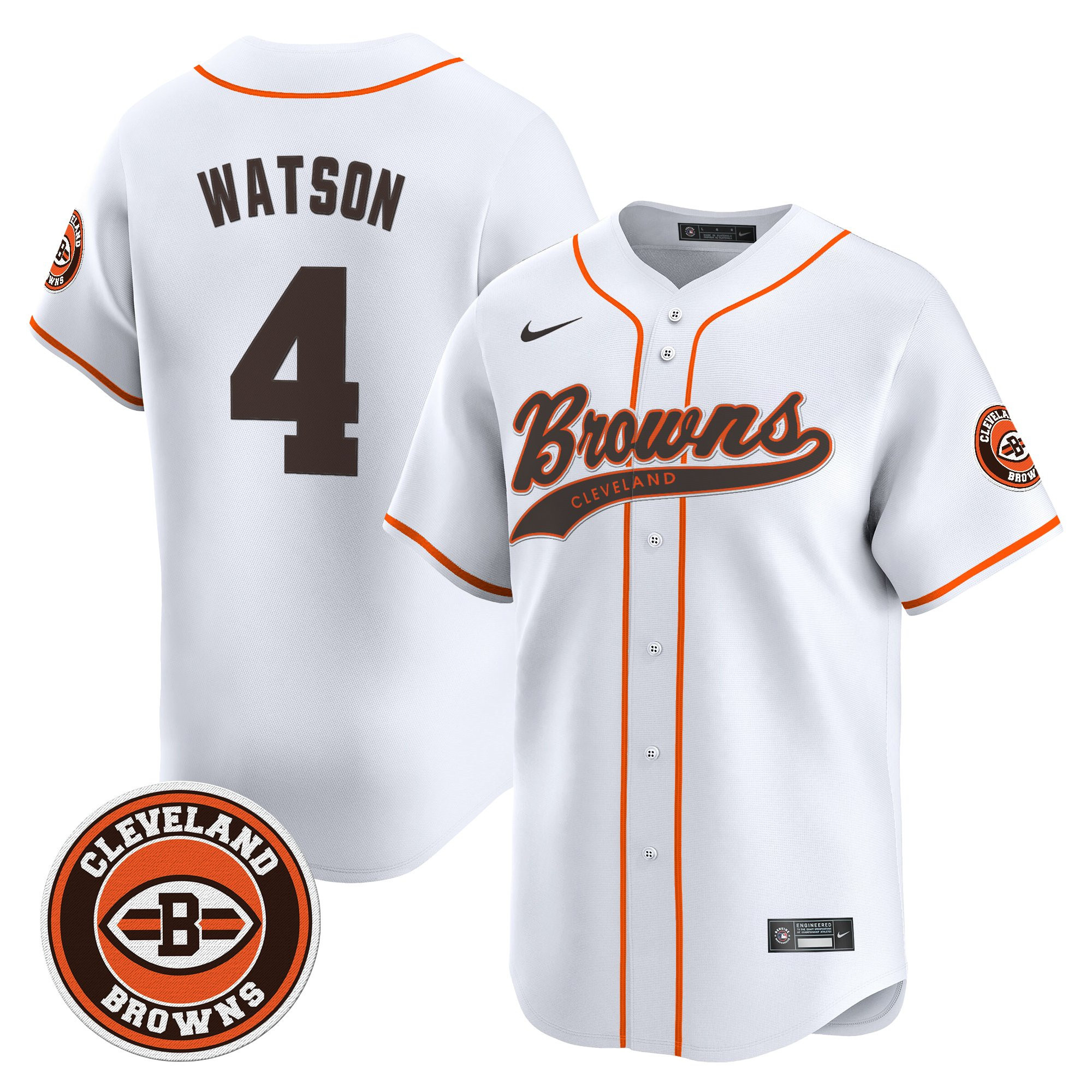 Deshaun Watson Men's Cleveland Browns 2025 Vapor Premier Limited White Jersey - All Stitched