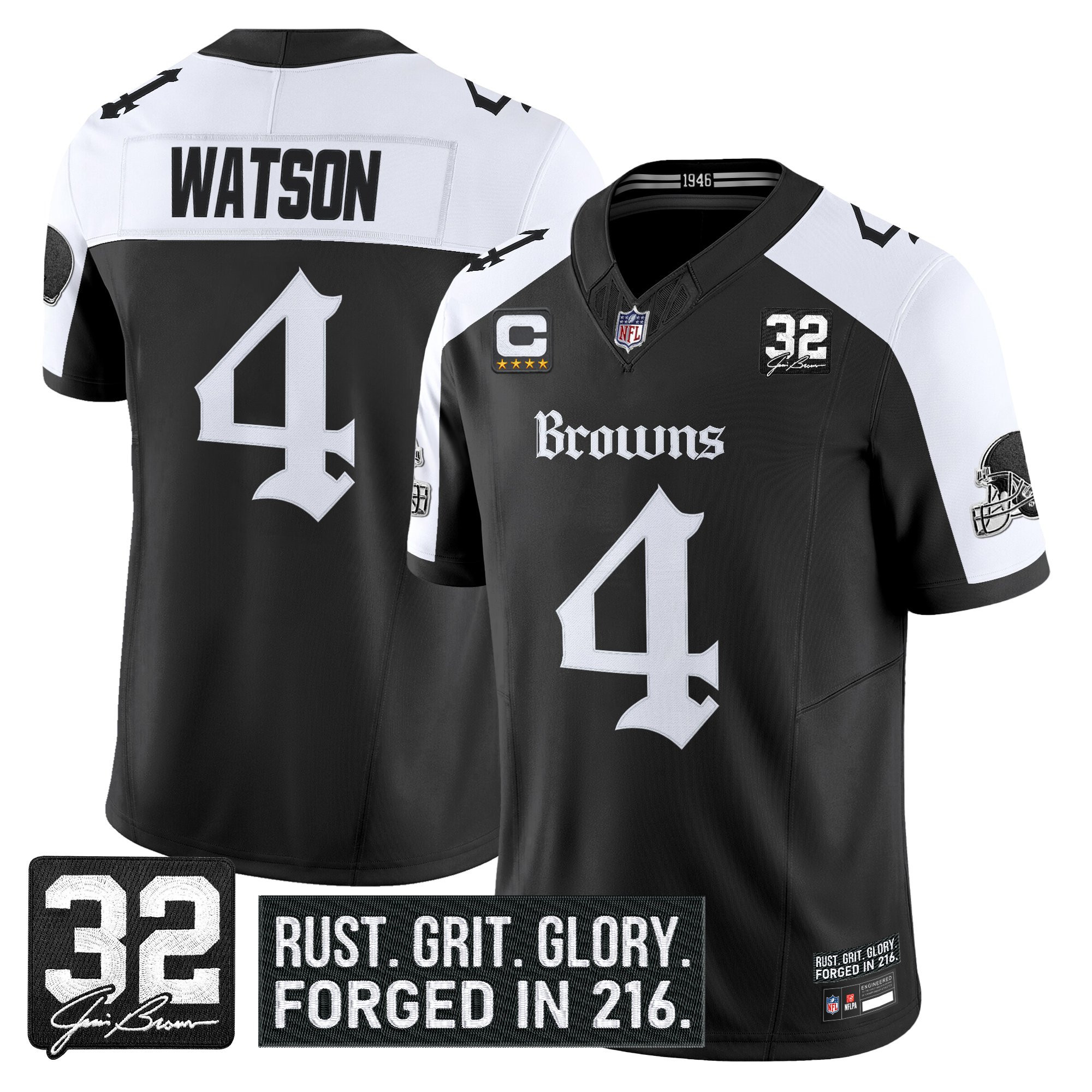 Deshaun Watson Men's Cleveland Browns Gothic Dawg Shadows Drop Vapor Limited Alternate Jersey - All Stitched