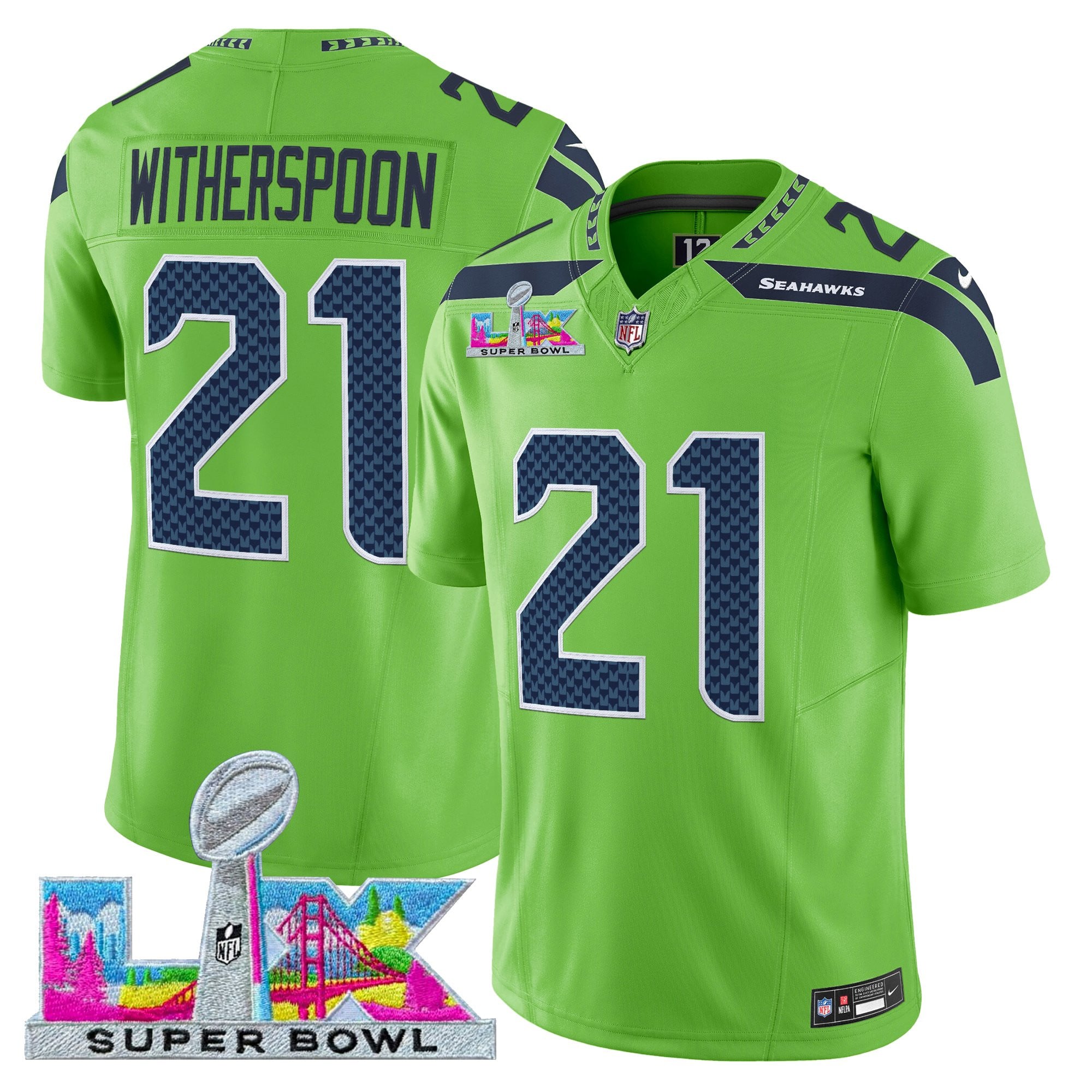Devon Witherspoon Men's Seattle Seahawks Super Bowl LX Vapor Limited Green Jersey - All Stitched