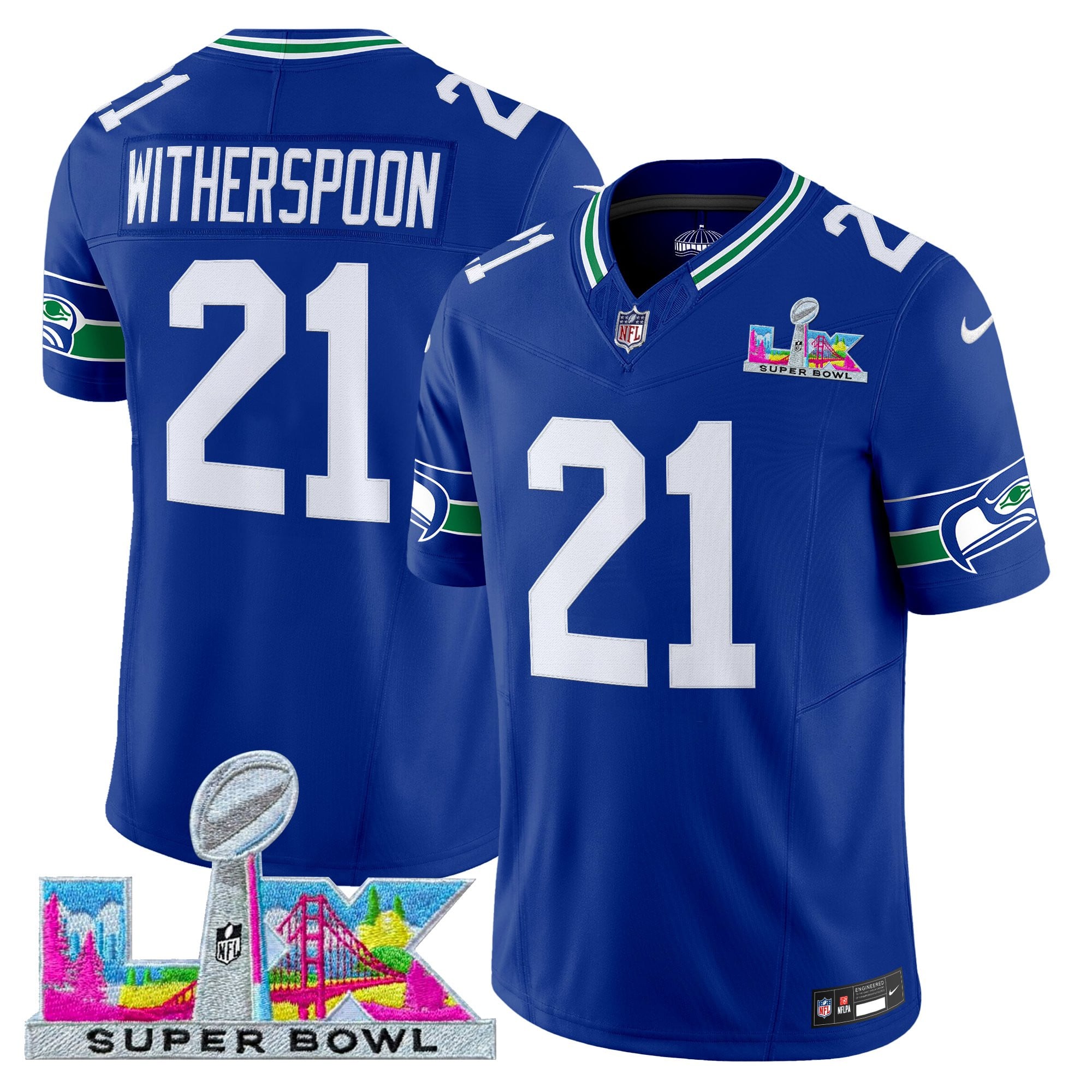 Devon Witherspoon Men's Seattle Seahawks Super Bowl LX Vapor Limited Royal Jersey - All Stitched