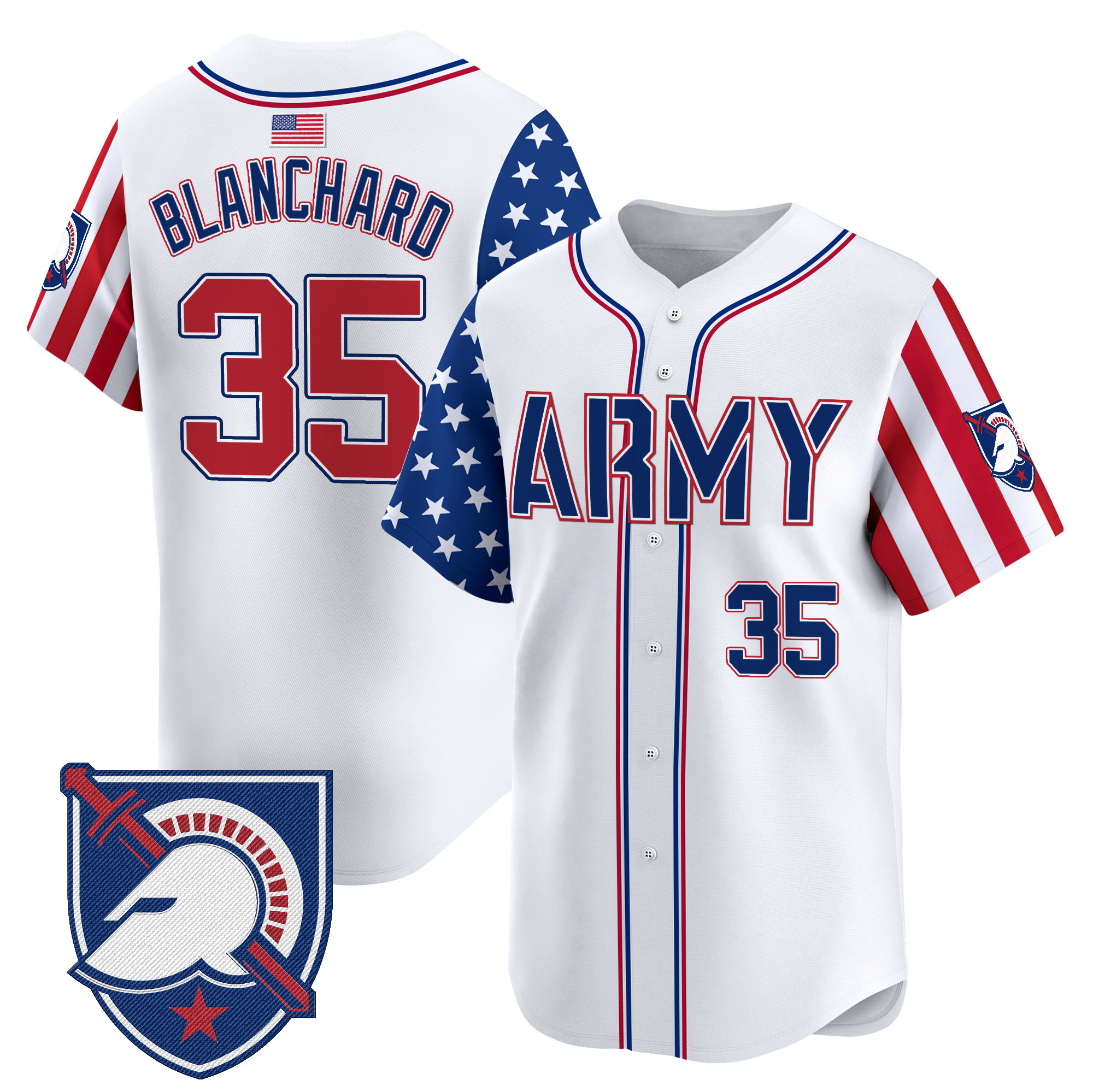 Doc Blanchard Men's Army Black Knights 2025 Independence Day Vapor Premier Limited White Jersey - All Stitched