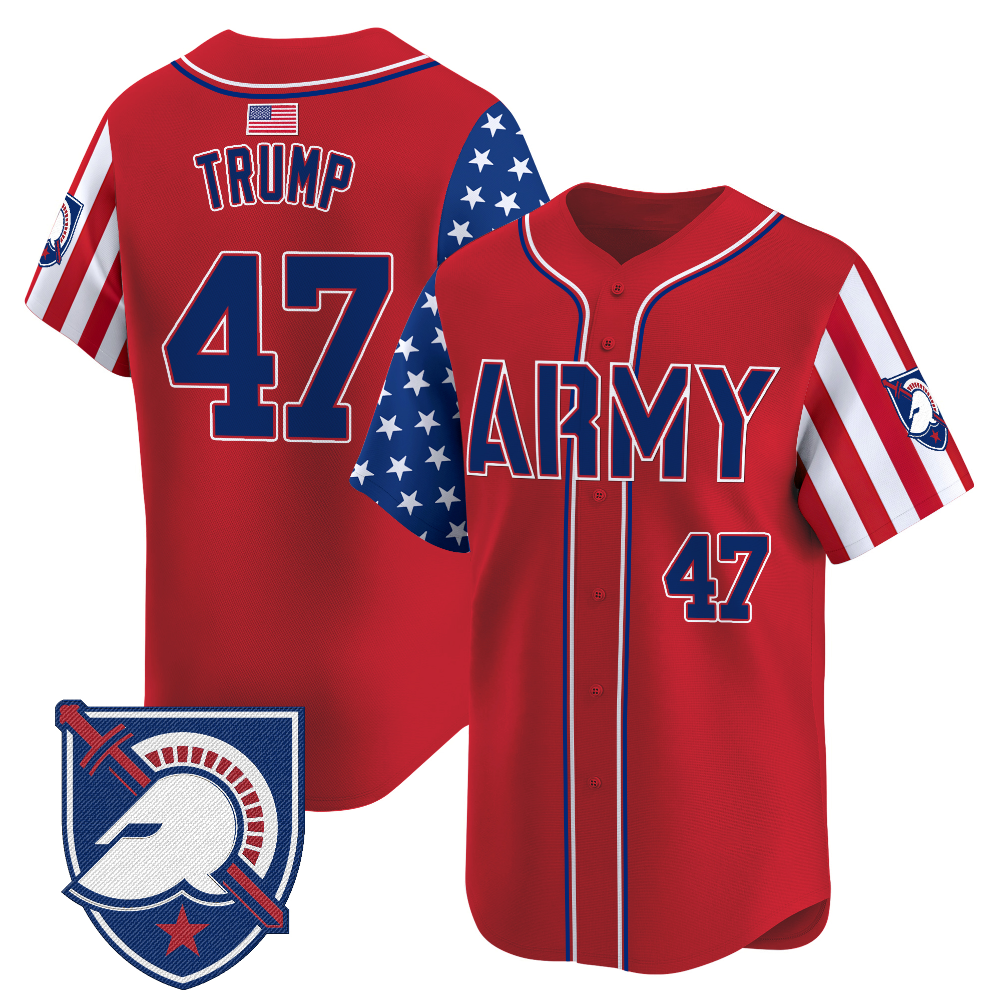 Donald Trump Men's Army Black Knights 2025 Independence Day Vapor Premier Limited Red Jersey - All Stitched