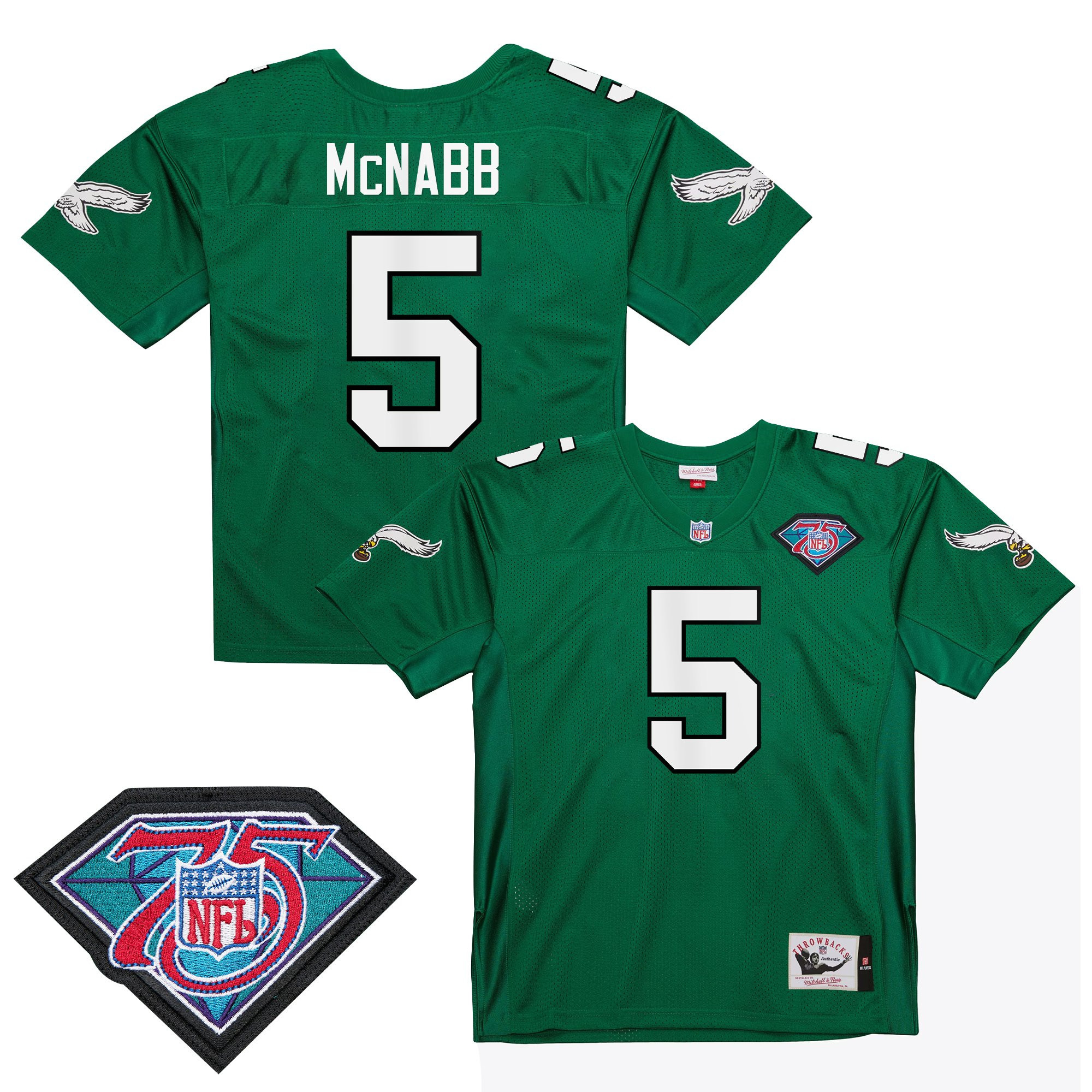 Donovan McNabb Men's Philadelphia Eagles Throwback Player Kelly Green Jersey - All Stitched