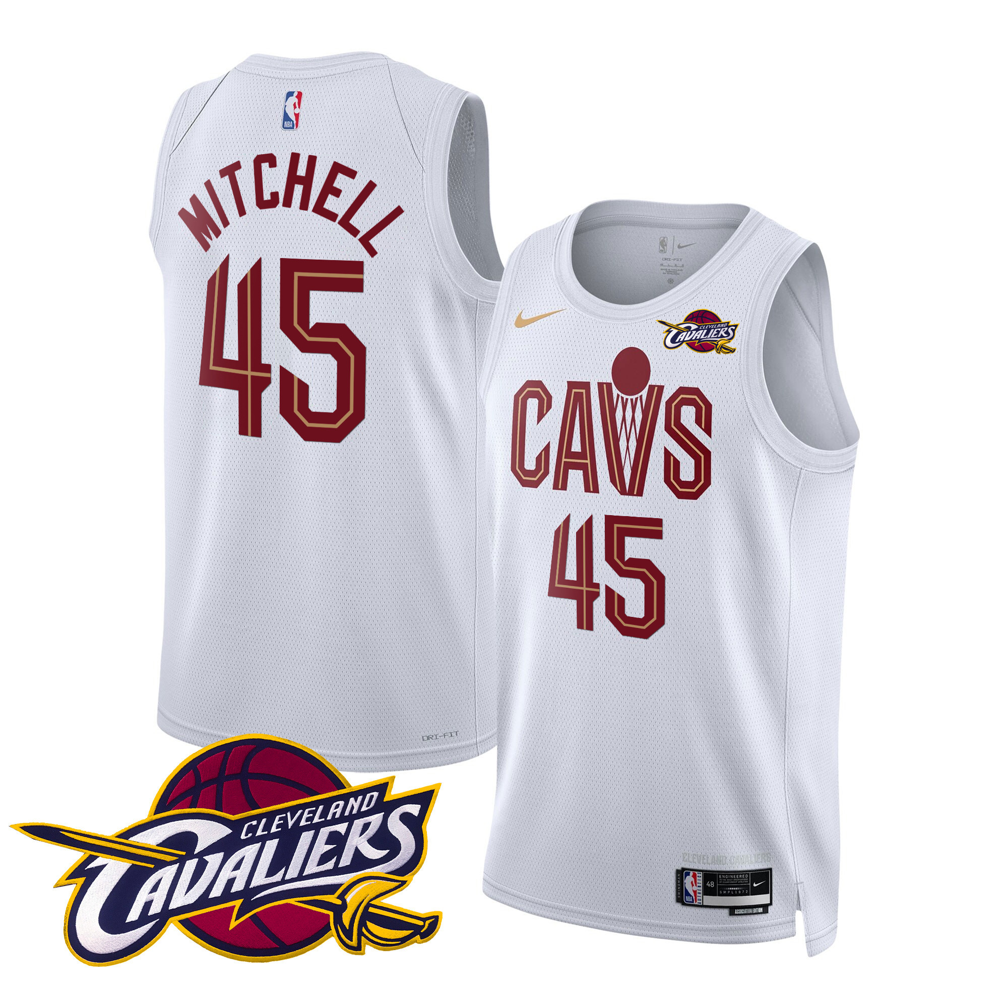 Donovan Mitchell Men's Cleveland Cavaliers Swingman Association Jersey V2 - All Stitched