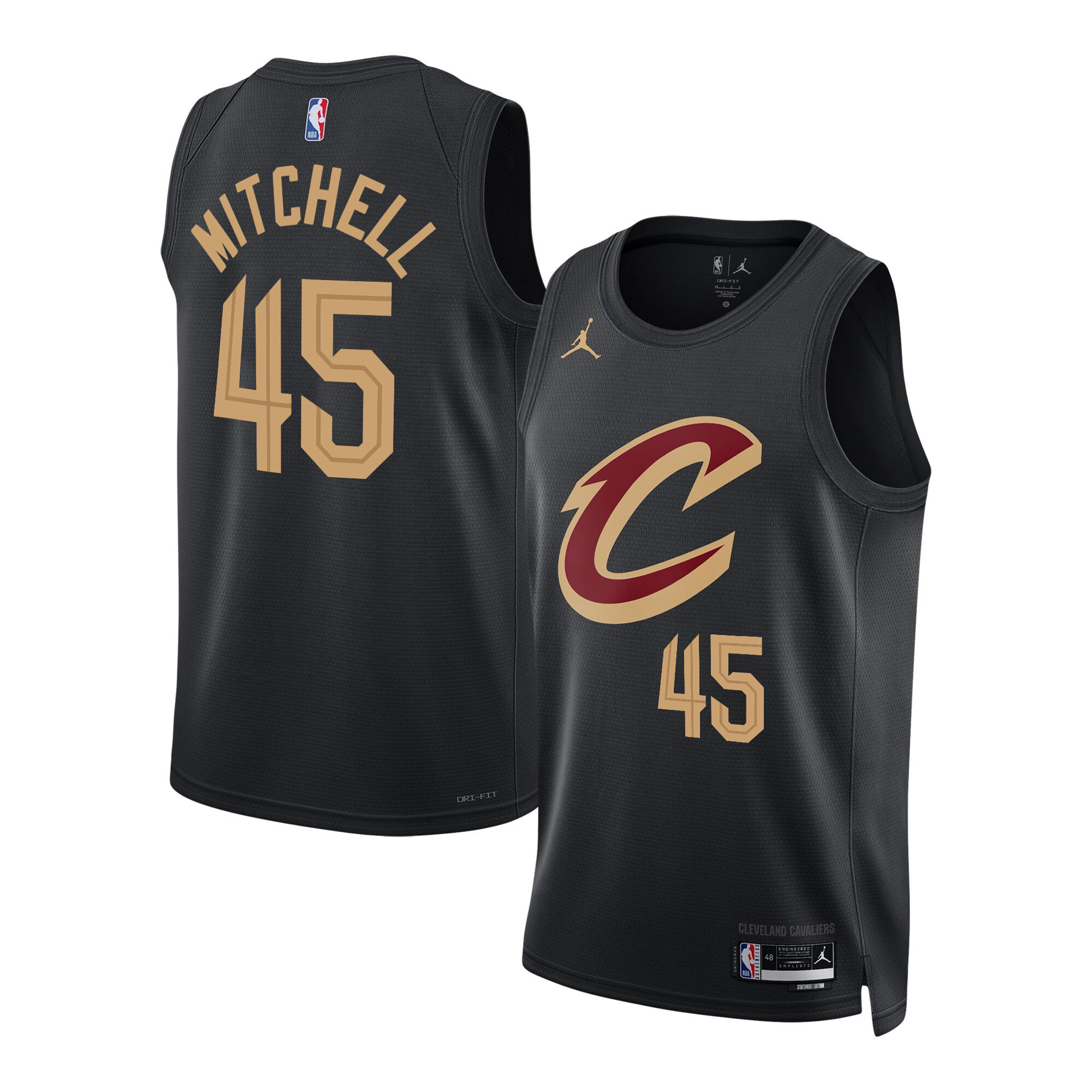 Donovan Mitchell Men's Cleveland Cavaliers Swingman Statement Jersey - All Stitched