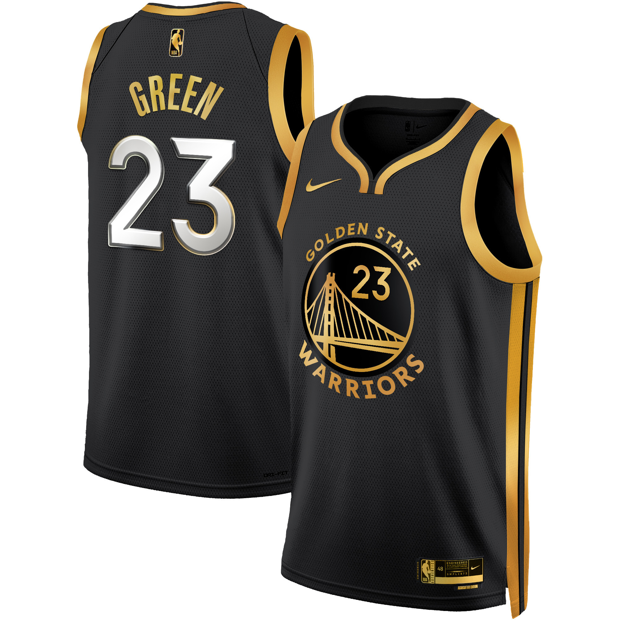 Draymond Green Men's Golden State Warriors 2025 Swingman Black Gold Jersey - All Stitched