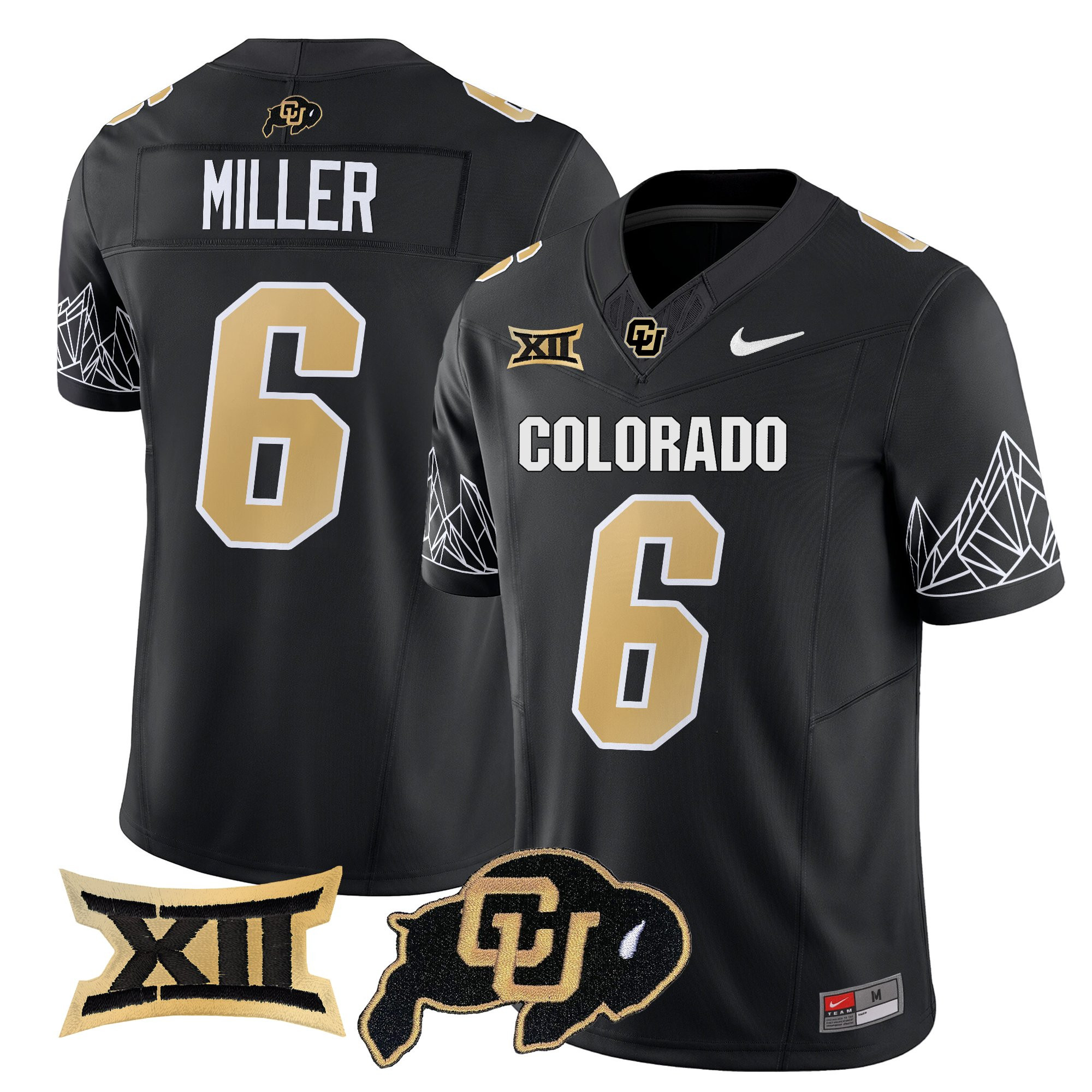 Drelon Miller Men's Colorado Buffaloes 2025 Vapor Limited Black Jersey V2 - All Stitched