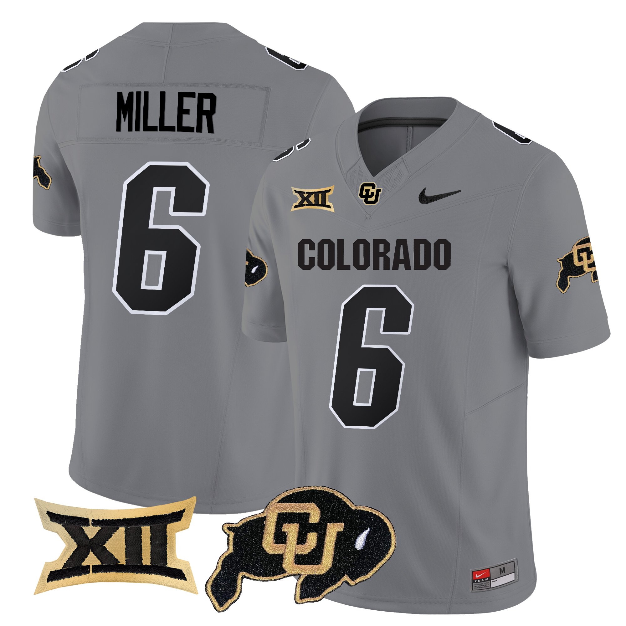 Drelon Miller Men's Colorado Buffaloes 2025 Vapor Limited Gray Jersey - All Stitched
