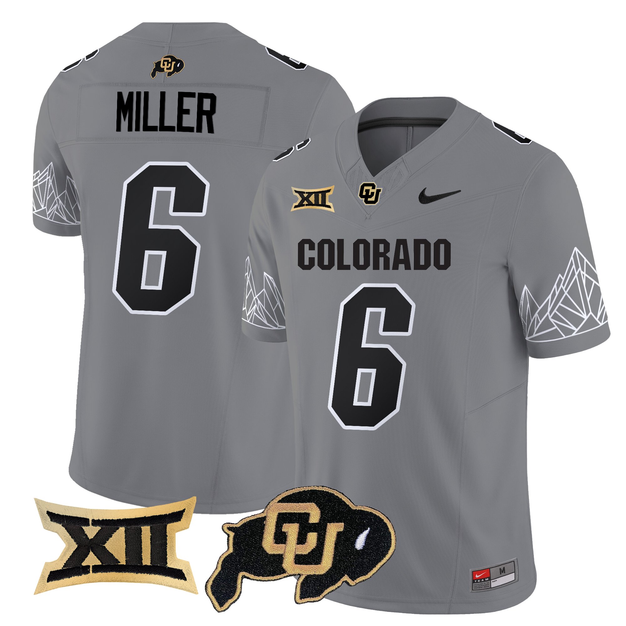 Drelon Miller Men's Colorado Buffaloes 2025 Vapor Limited Gray Jersey V2 - All Stitched