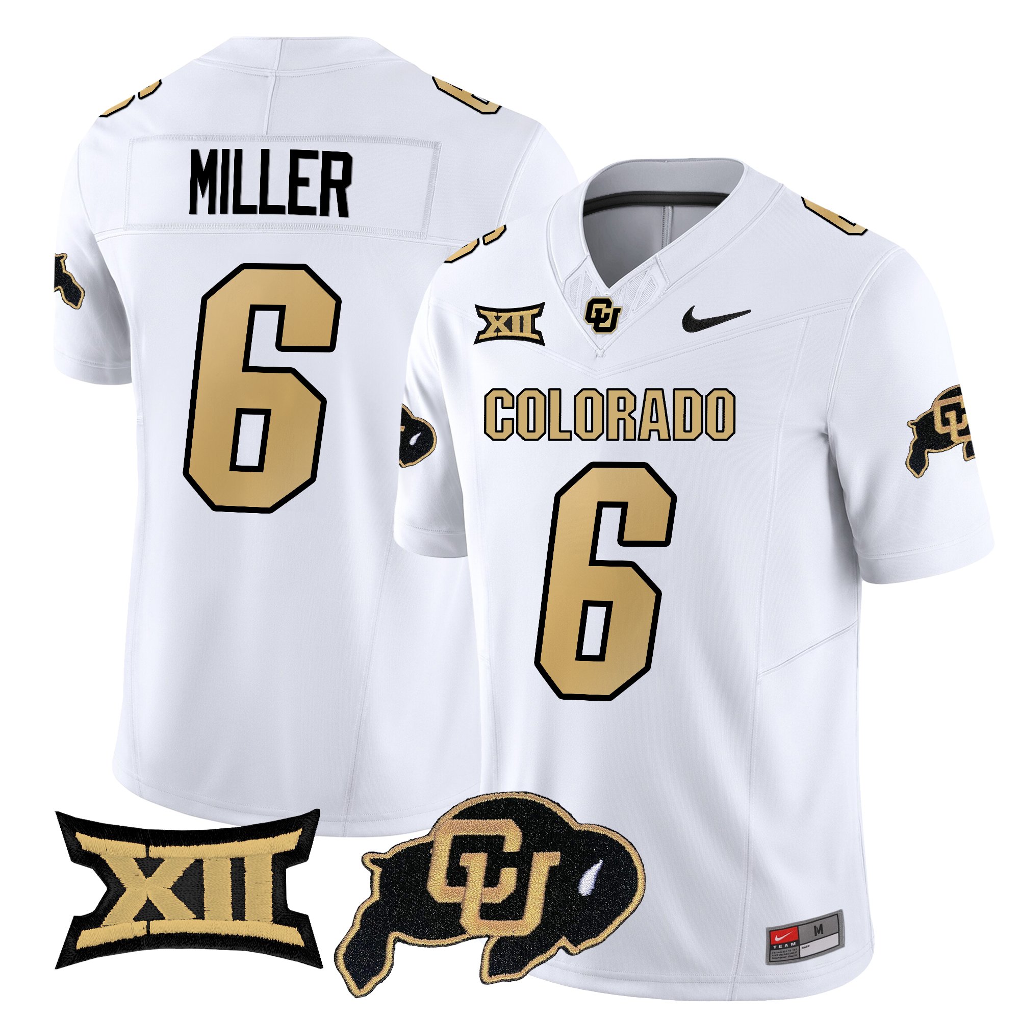Drelon Miller Men's Colorado Buffaloes 2025 Vapor Limited White Jersey - All Stitched