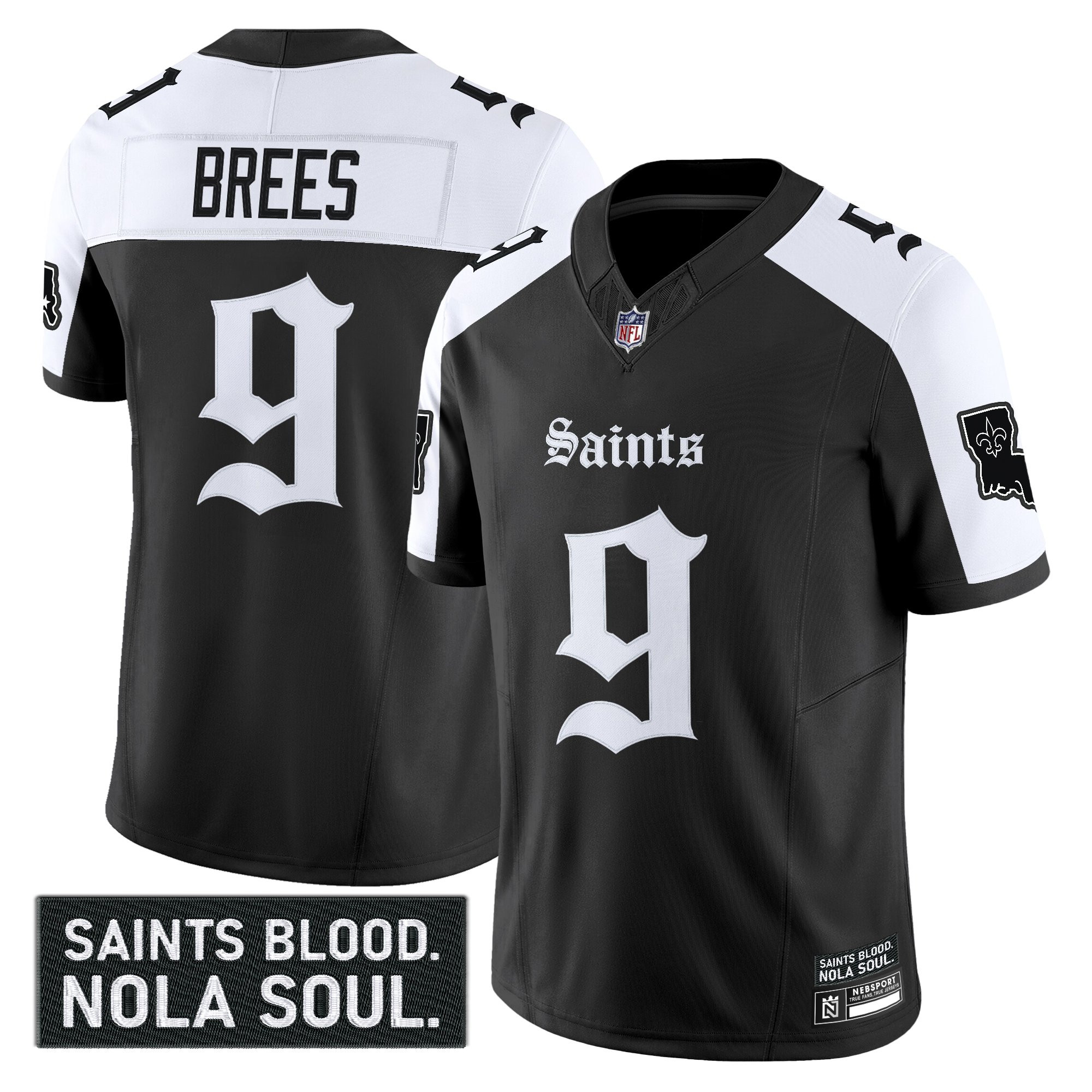 Drew Brees Men's New Orleans Saints Gothic Vieux CarrÃƒÆ’Ã‚Â© Edition Vapor Alternate Jersey - All Stitched
