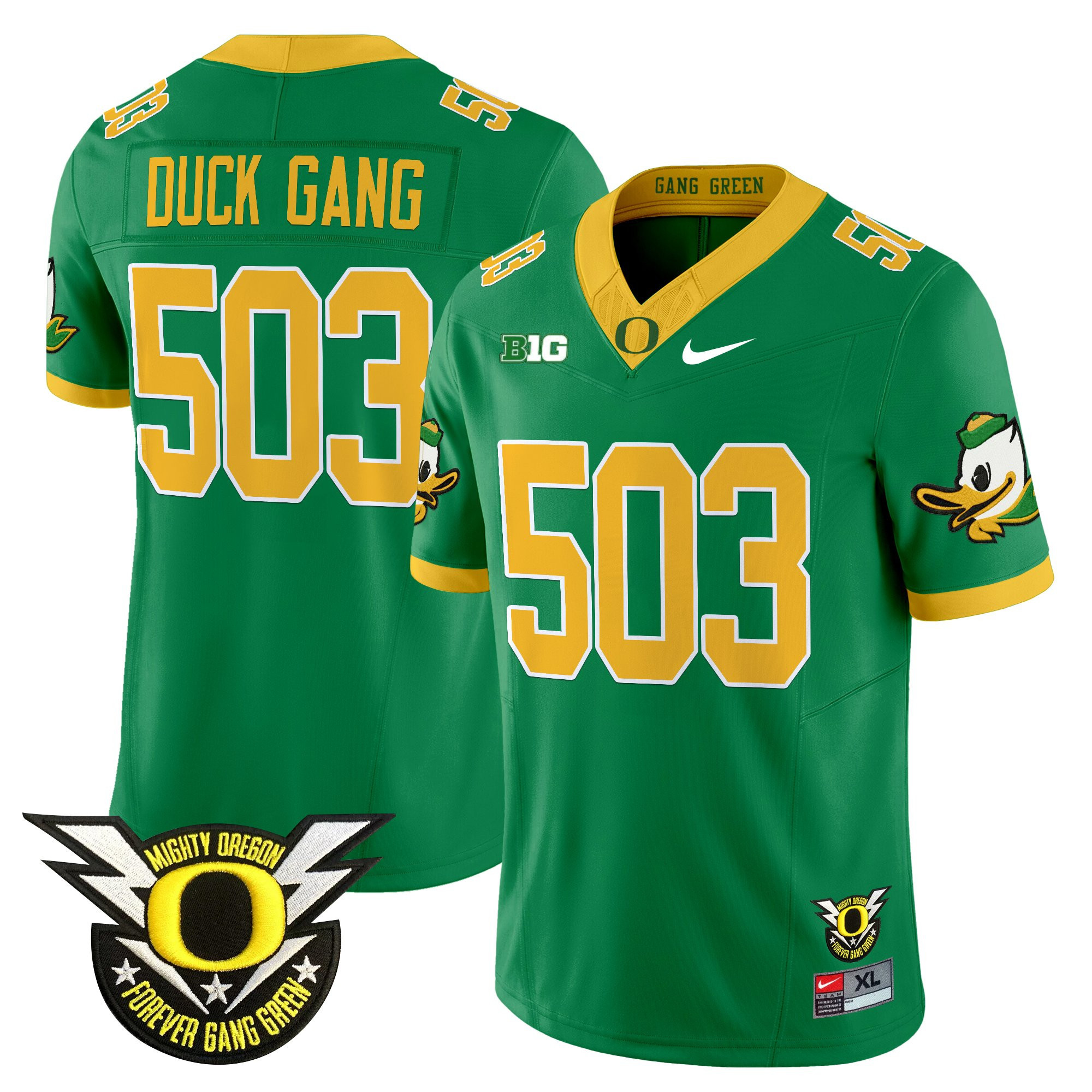 Duck Gang 503 Men's Oregon Ducks 2025 Vapor Limited Green Jersey - All Stitched