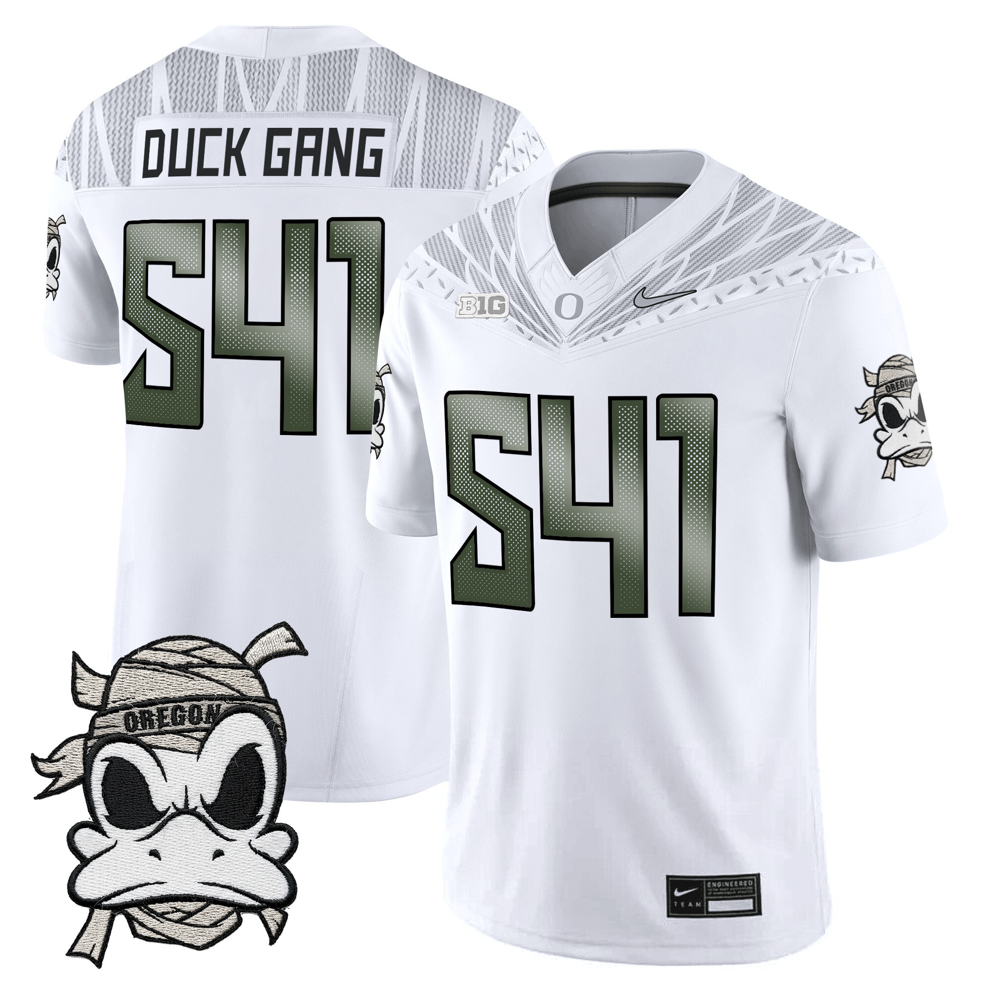 Duck Gang 541 Youth's Oregon Ducks 2025 Mummy Duck Vapor Limited White Jersey - All Stitched